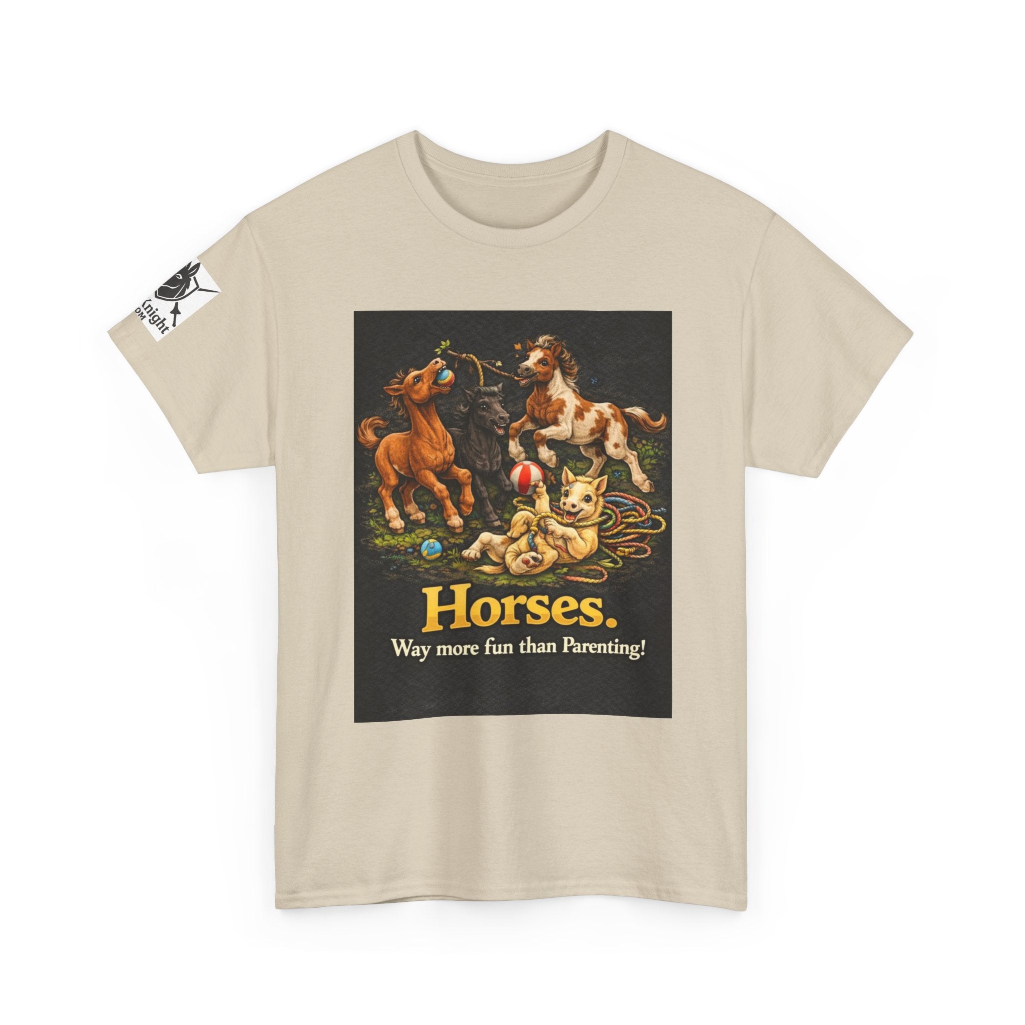 Horse lover shirt.  Horses.  Way more fun than Parenting! Teeshirt funny