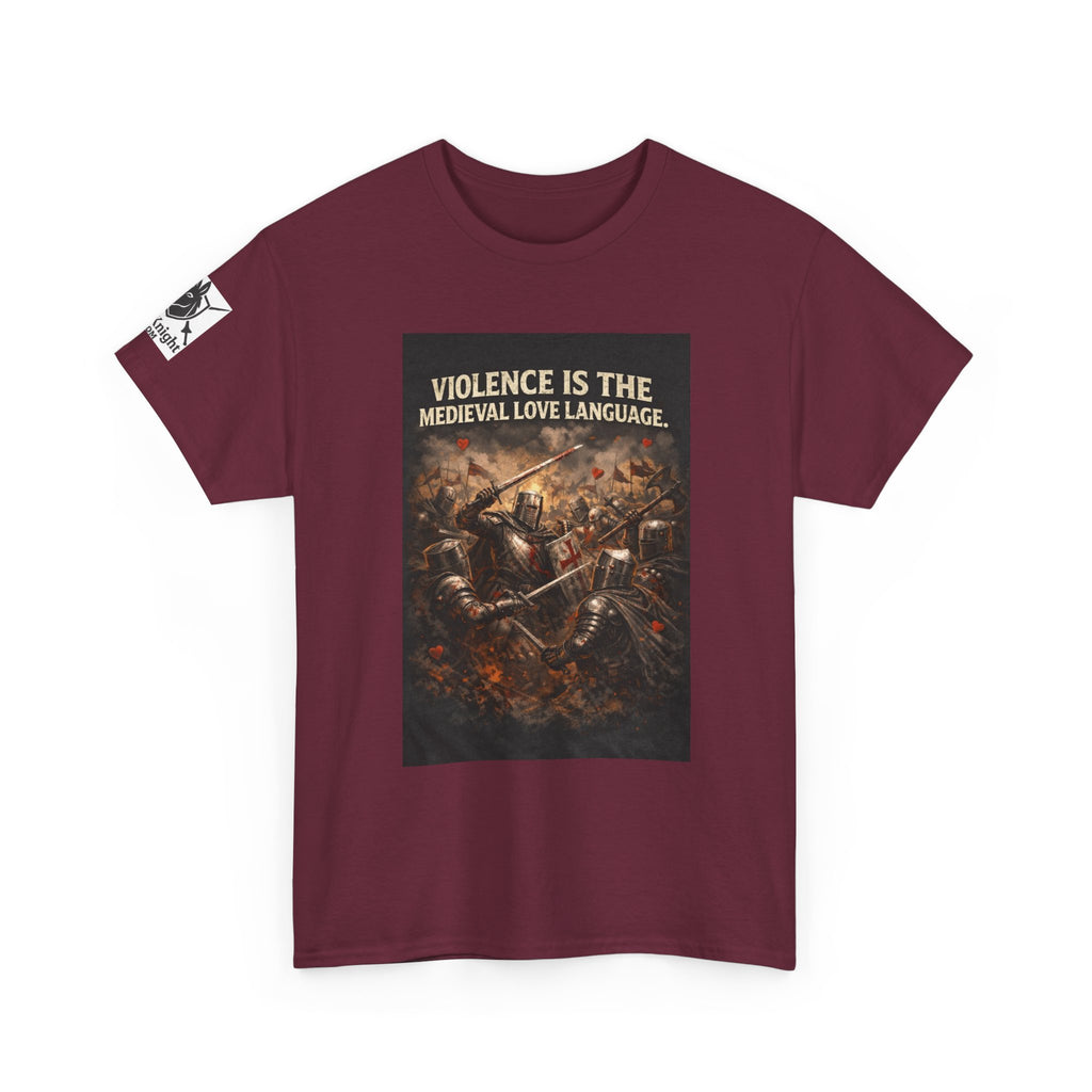 Medieval Battle T‑Shirt — "Violence Is the Medieval Love Language" Graphic Tee