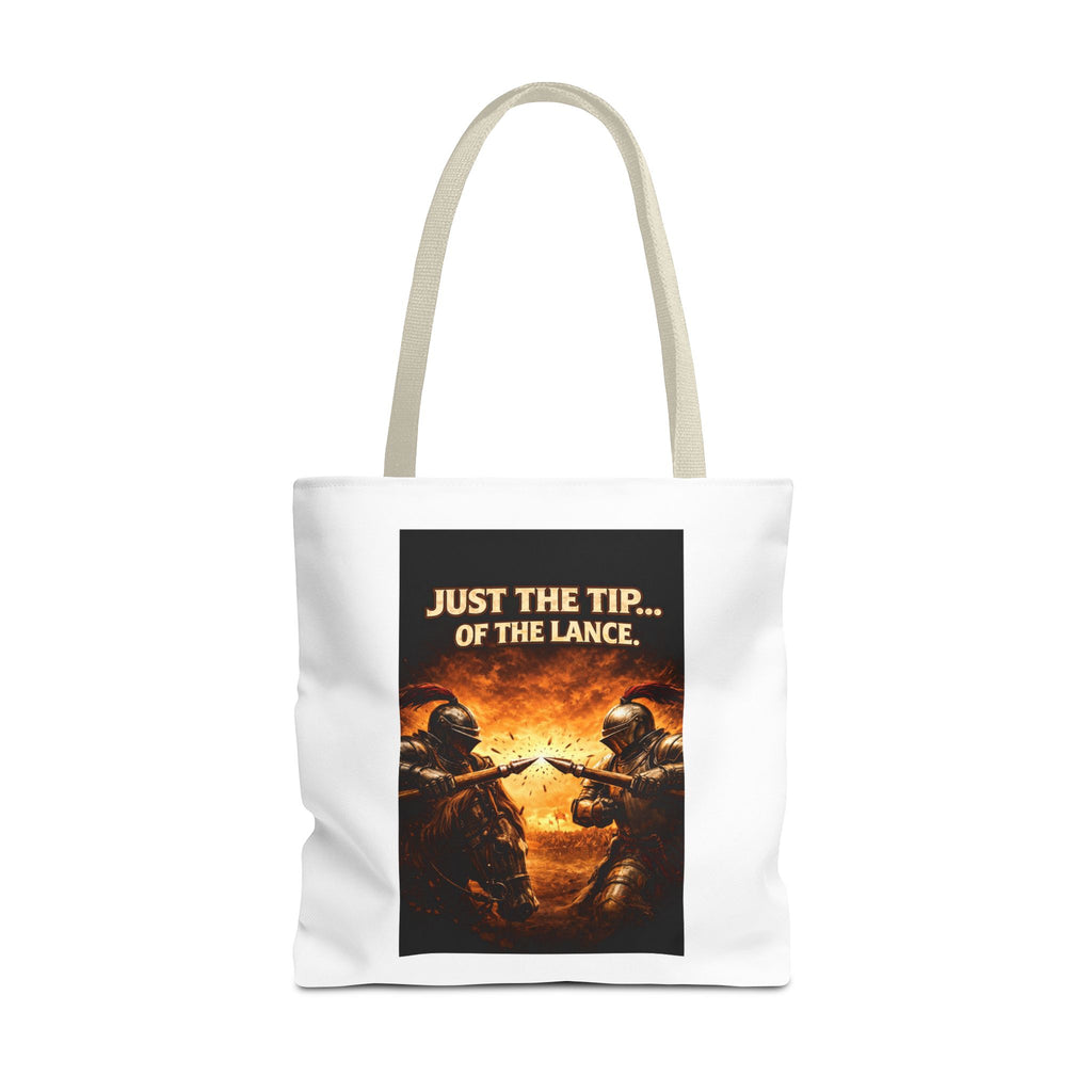 Tote Bag — "Just the Tip of the Lance" Medieval Knight Graphic Tote