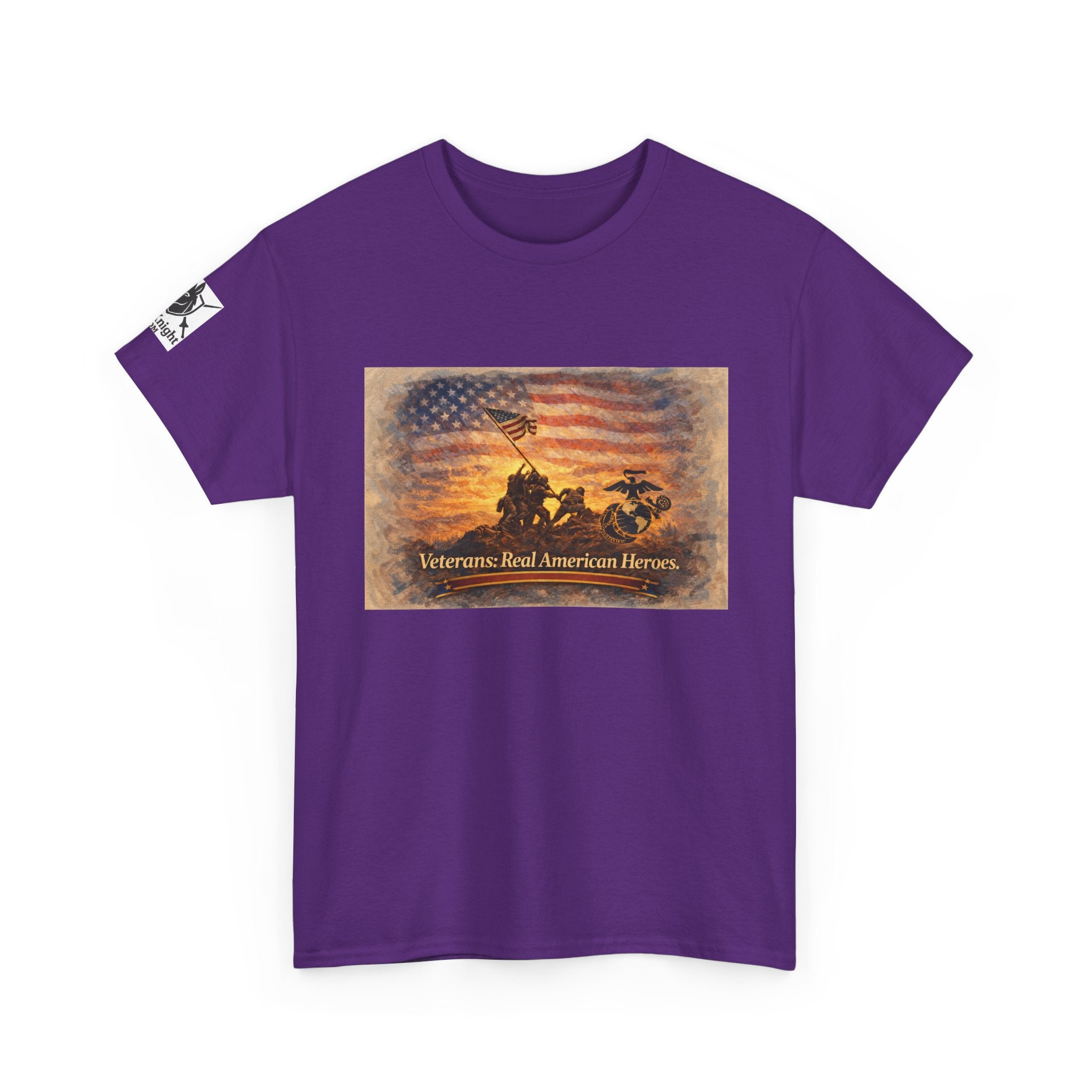 USA Flag Graphic Tee - "Veterans - Real American Heroes!"