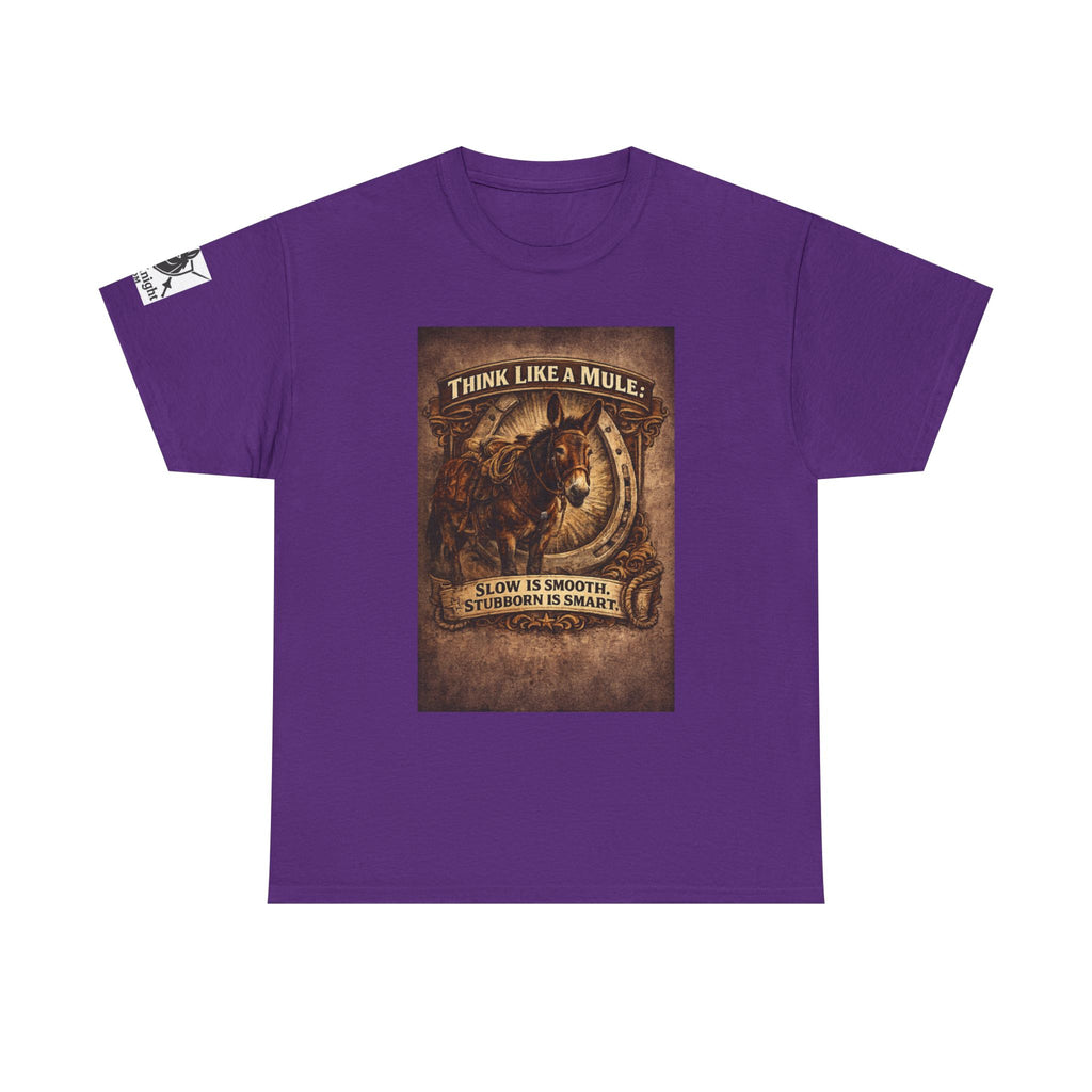 Think Like a Mule T-Shirt – Rustic Horseshoe Cowboy Western Tee