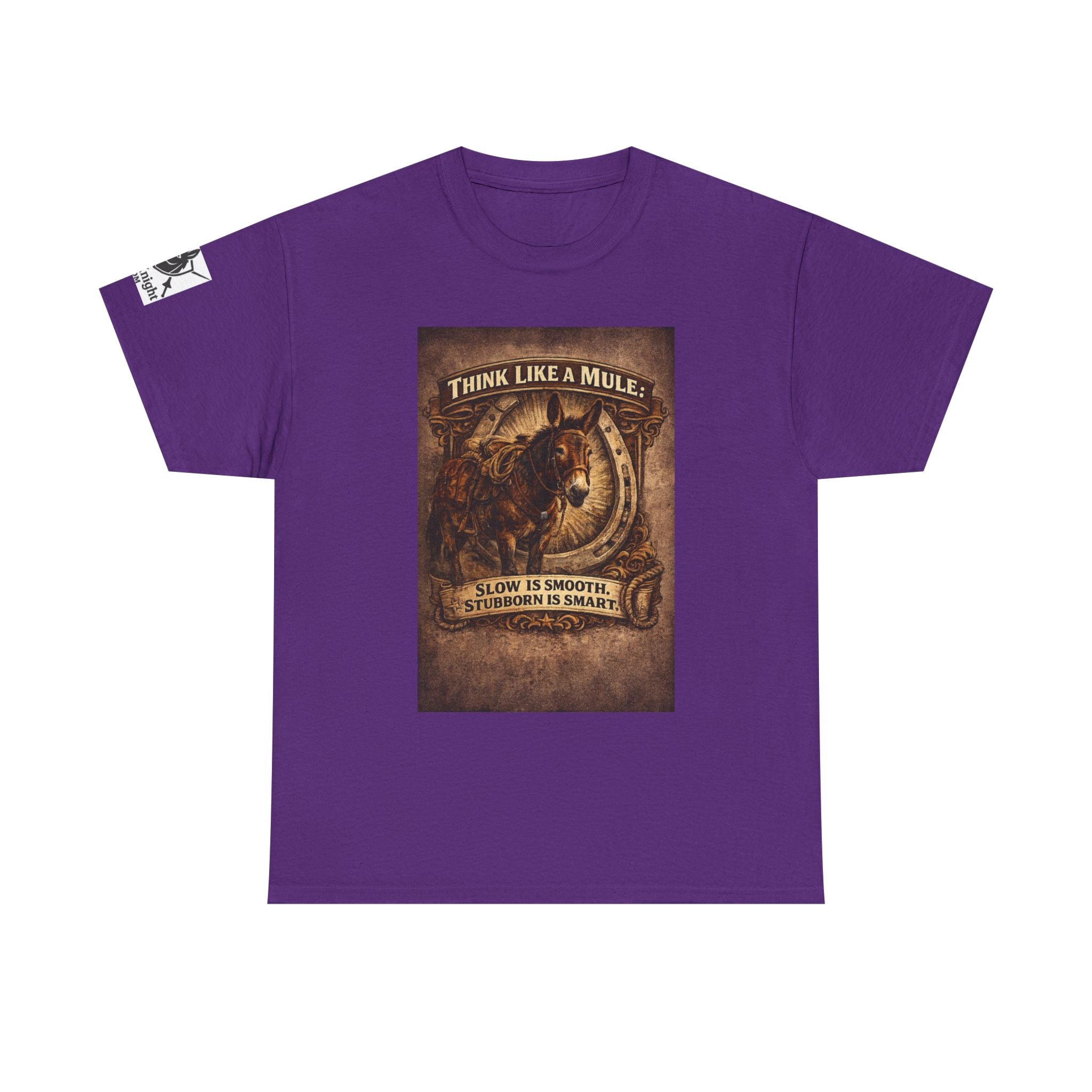 Think Like a Mule T-Shirt – Rustic Horseshoe Cowboy Western Tee