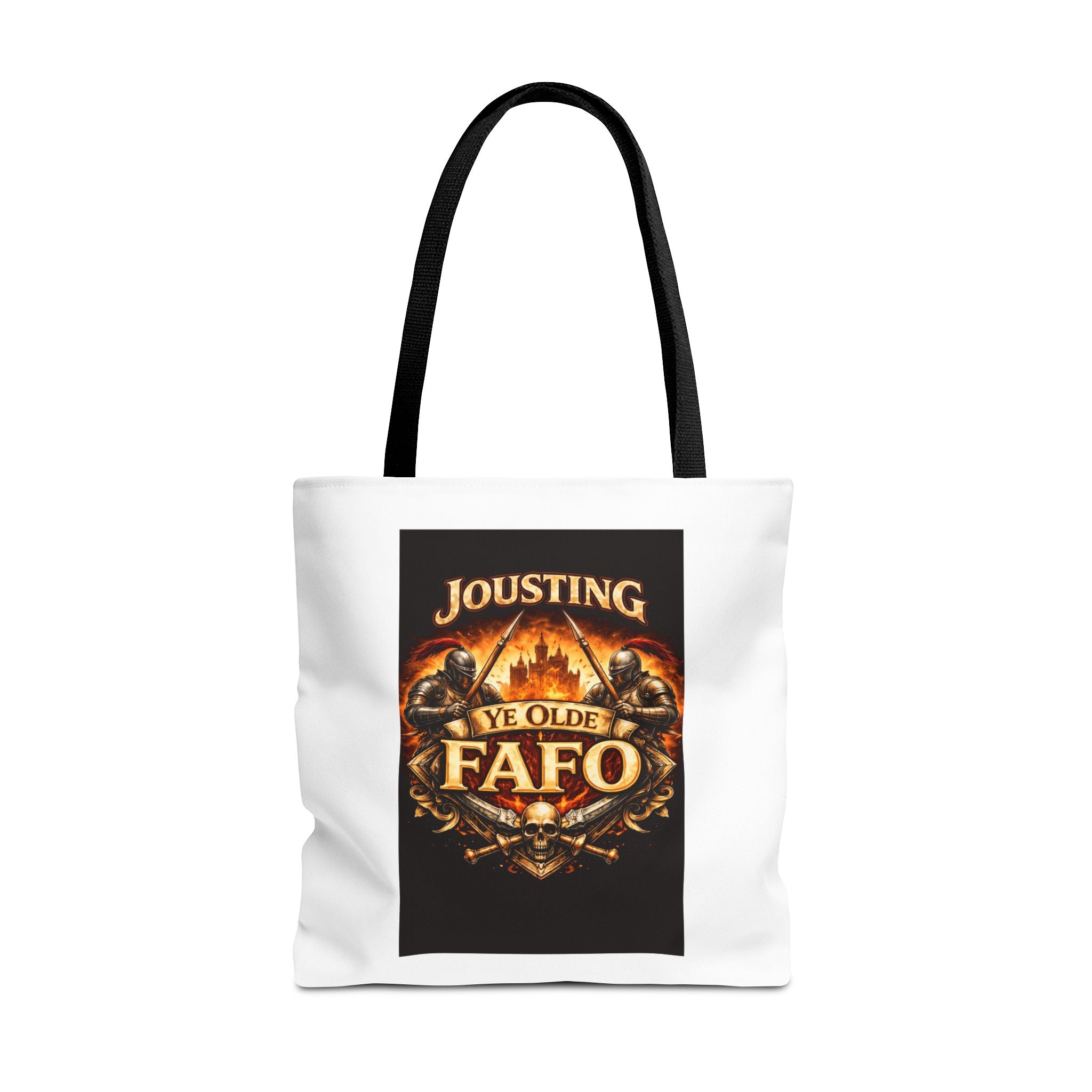 Tote Bag — "Jousting Ye Olde Fafo" Medieval Knight Graphic Tote