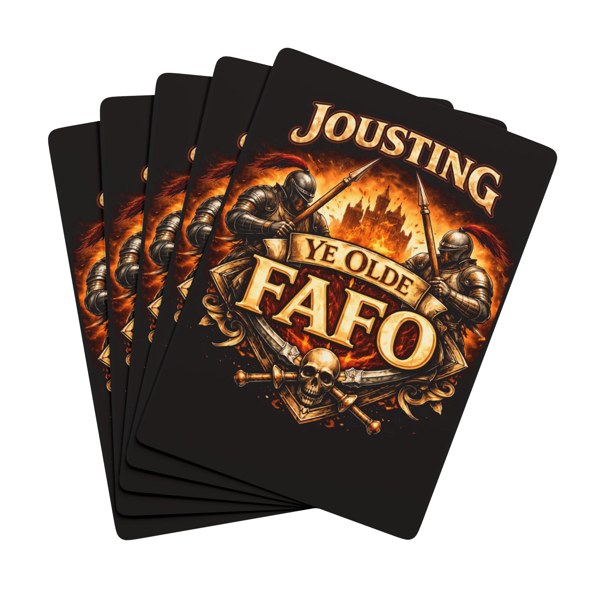 Jousting ‘Ye Olde Fafo’ Poker Playing Cards – Medieval Knight Art Deck