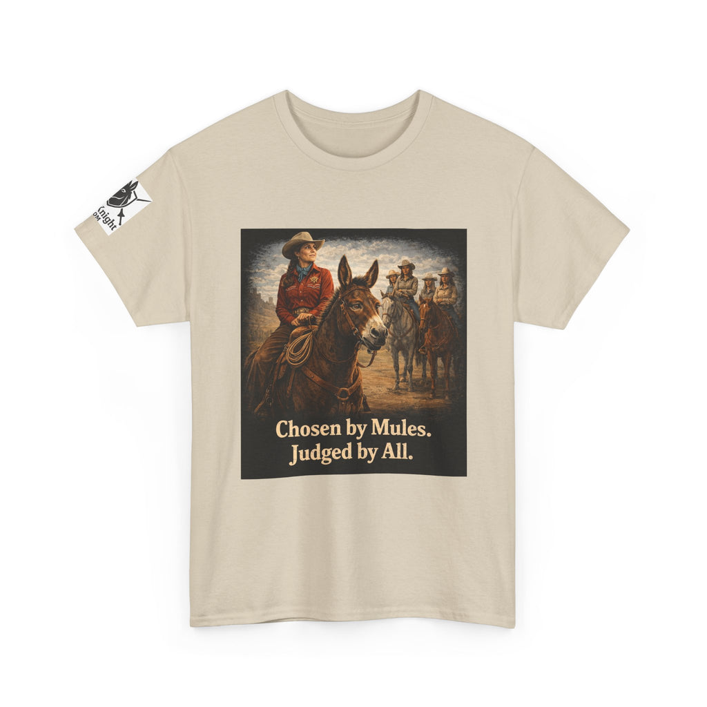 Cowgirl Graphic Tee — "Chosen by Mules. Judged by All." Western Vintage Shirt