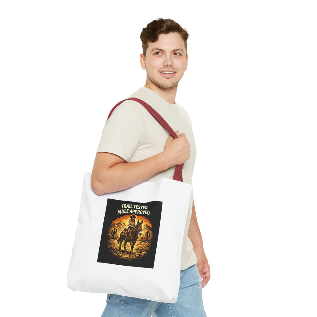 Tote Bag - "Trail Tested, Mule Approved" Western Cowgirl Tote
