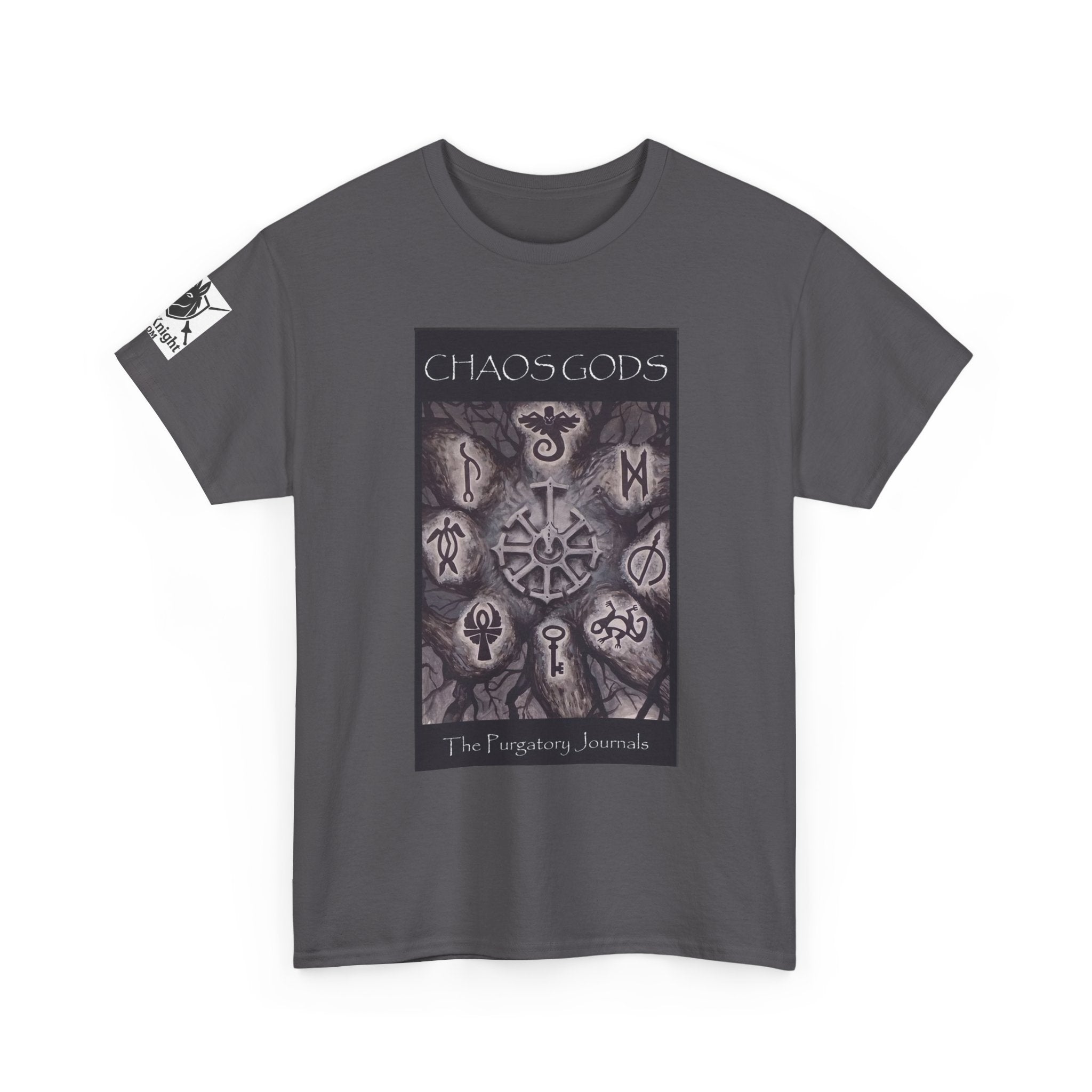 Chaos Gods World Tree Front - Pandora -Purgatory Journals Book 3 Back -  Graphic Tee — Fantasy Novel tee