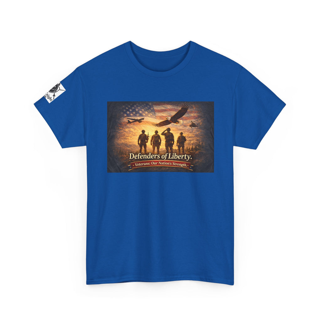 USA Flag Graphic Tee - "Defenders of Liberty -Veterans our nations strength!"