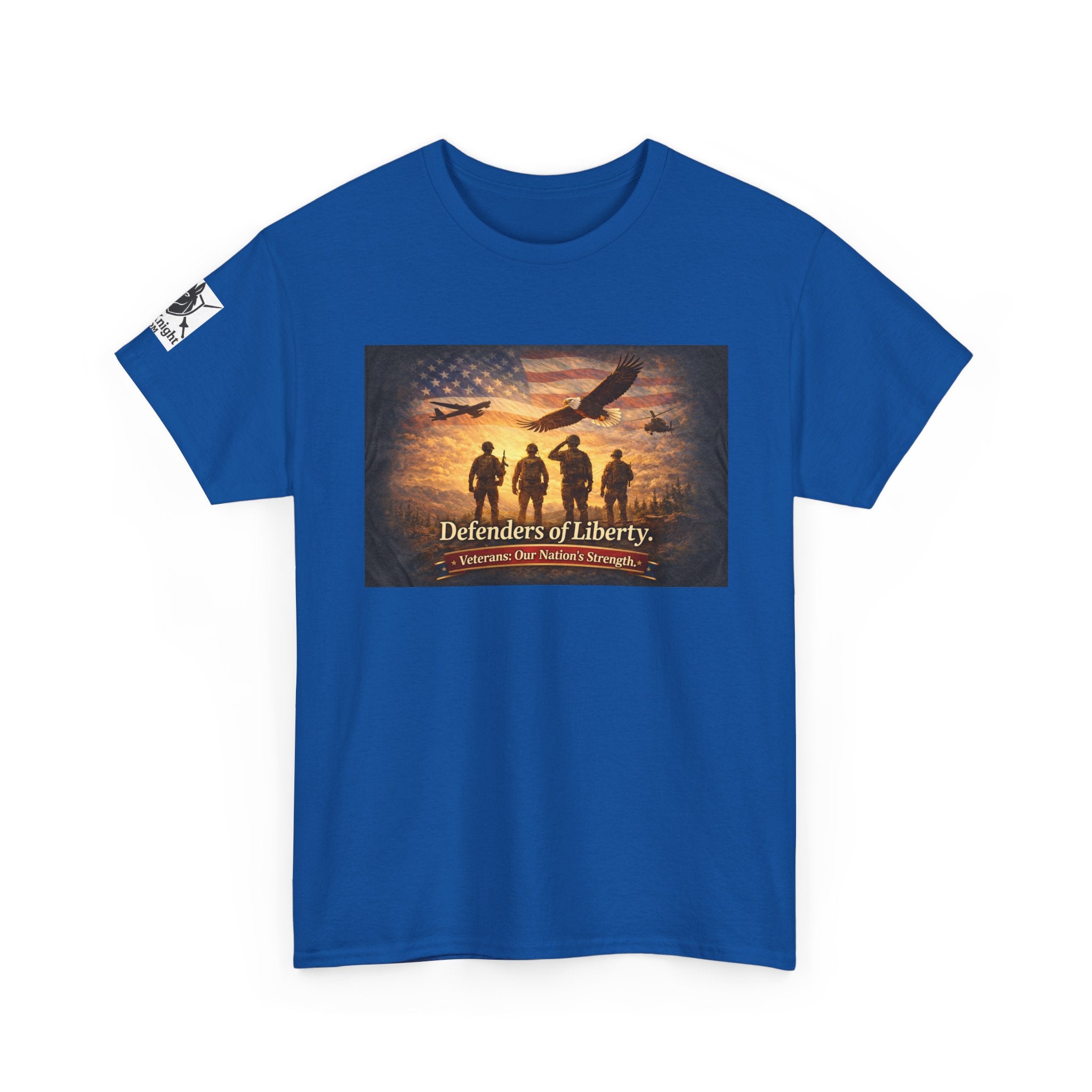 USA Flag Graphic Tee - "Defenders of Liberty -Veterans our nations strength!"