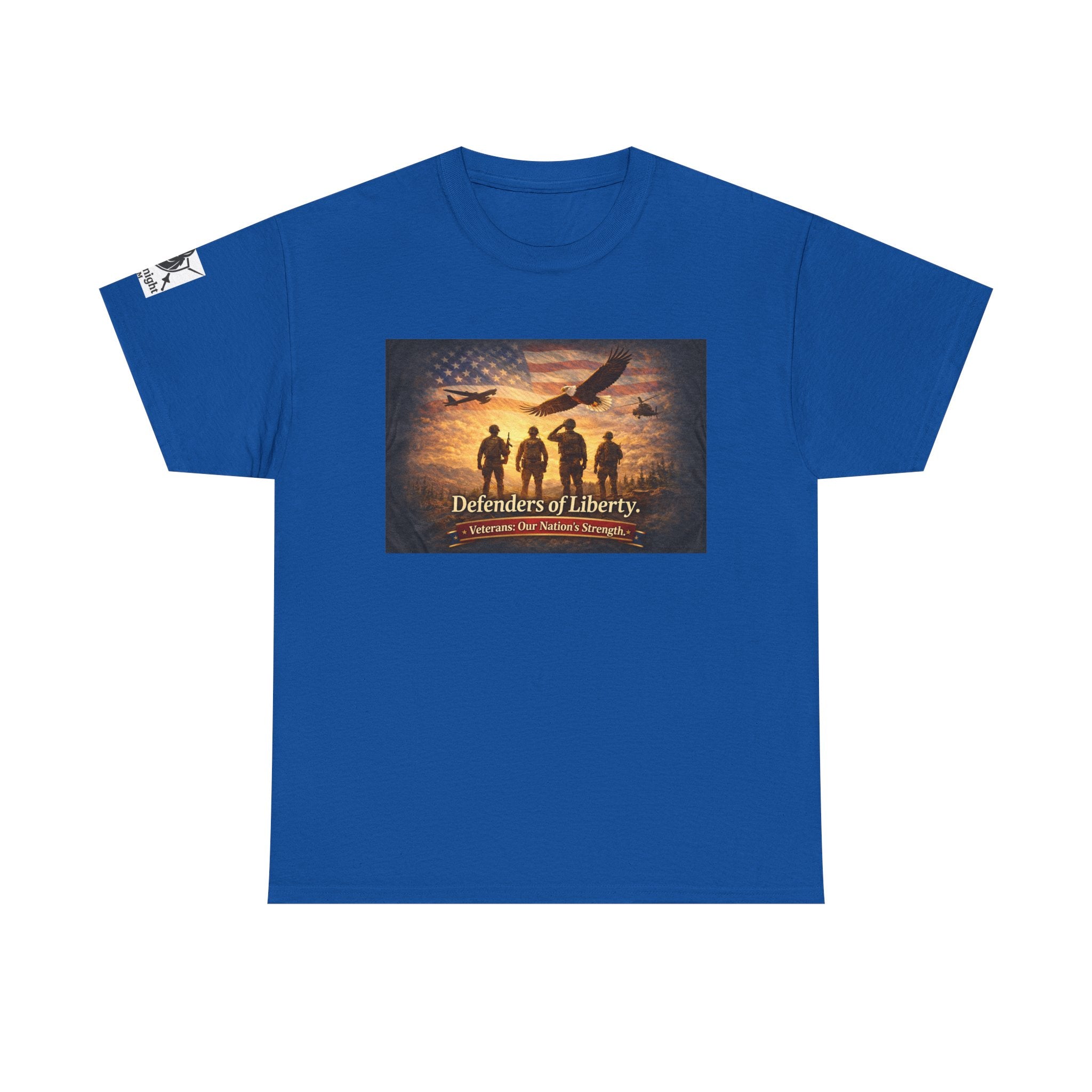 USA Flag Graphic Tee - "Defenders of Liberty -Veterans our nations strength!"