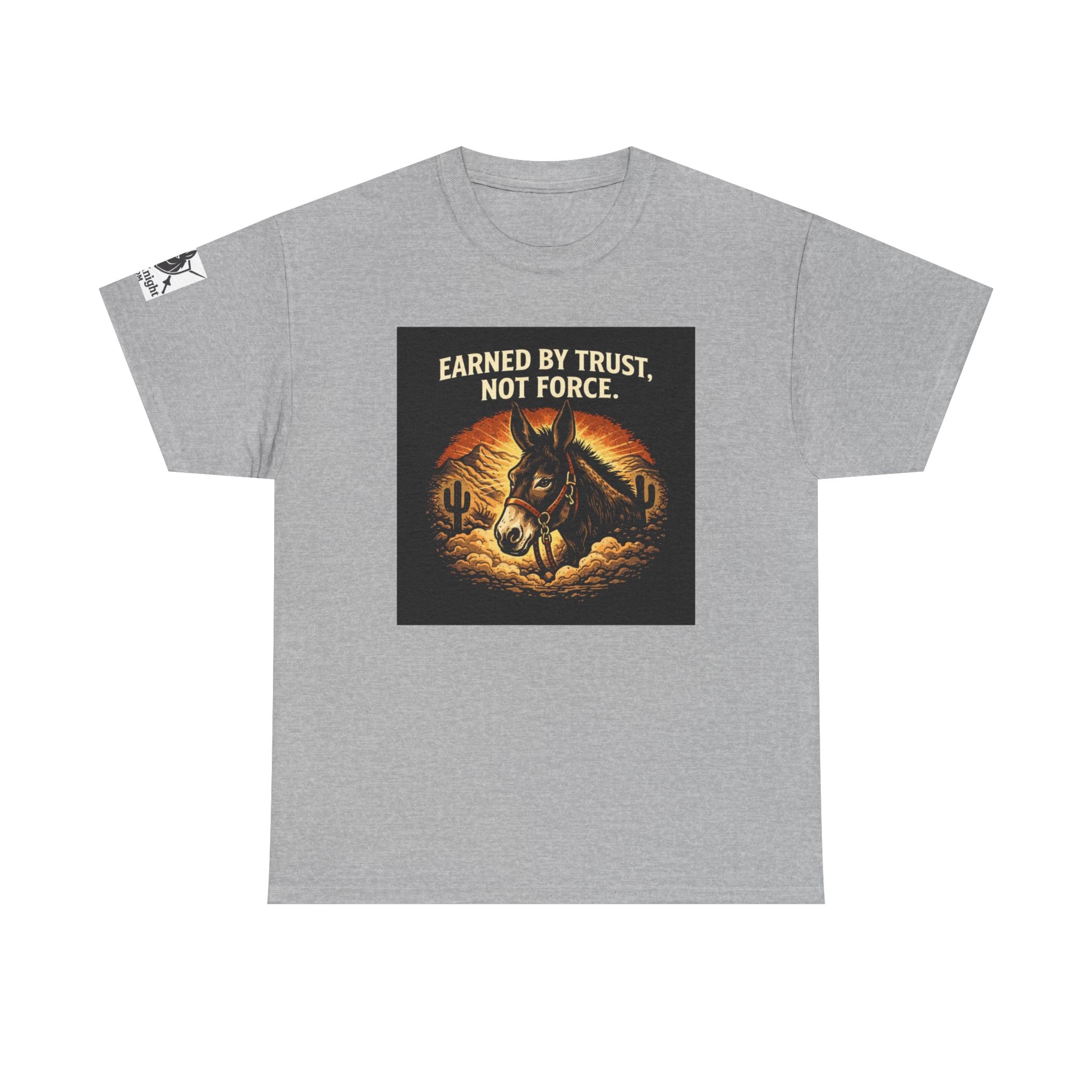Earned by Trust Not Force Tee — Western Horse Graphic T‑Shirt