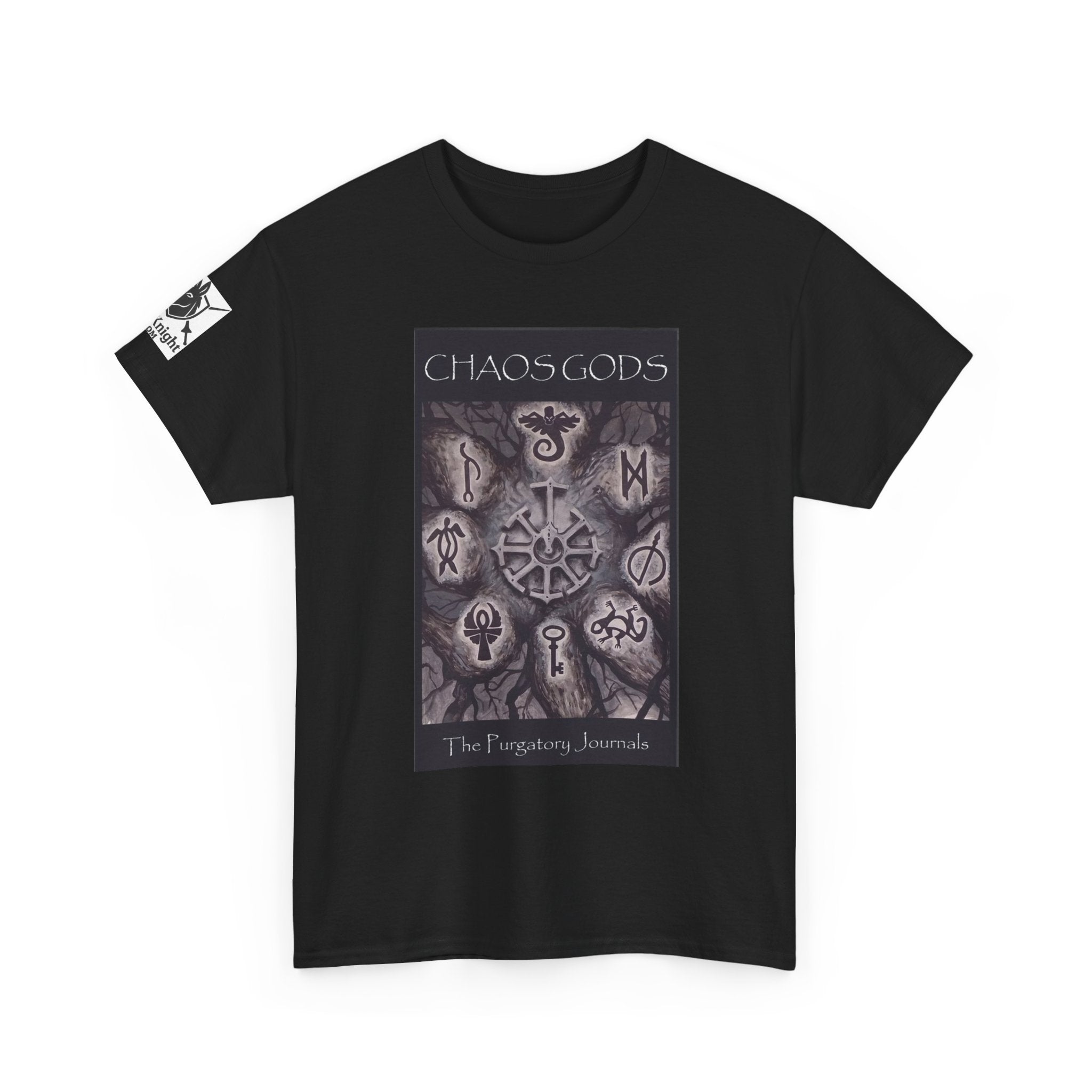 Chaos Gods World Tree Front - Pandora -Purgatory Journals Book 3 Back -  Graphic Tee — Fantasy Novel tee