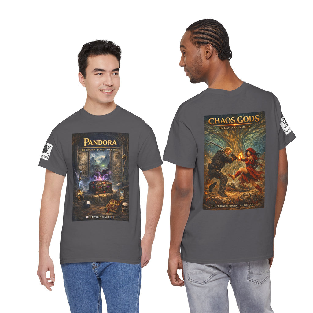 TShirt - Pandora Book Cover Art and on back depicts Chaos Gods Cover