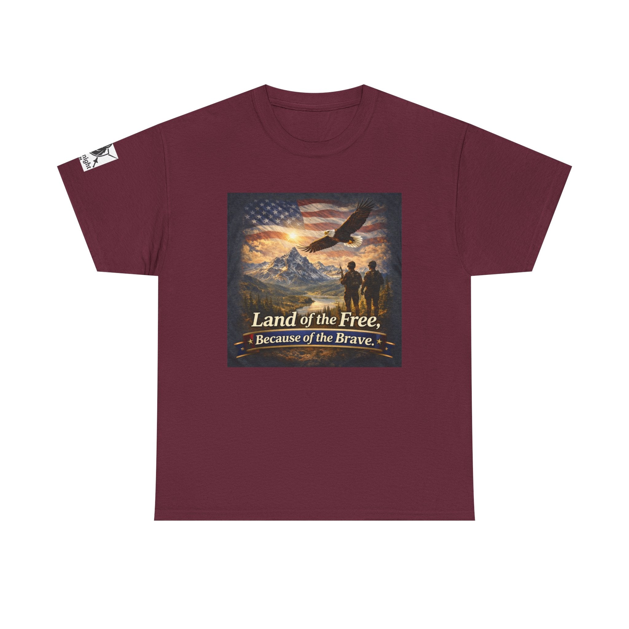 USA Flag Graphic Tee - "Land of the Free -Because of the Brave!"