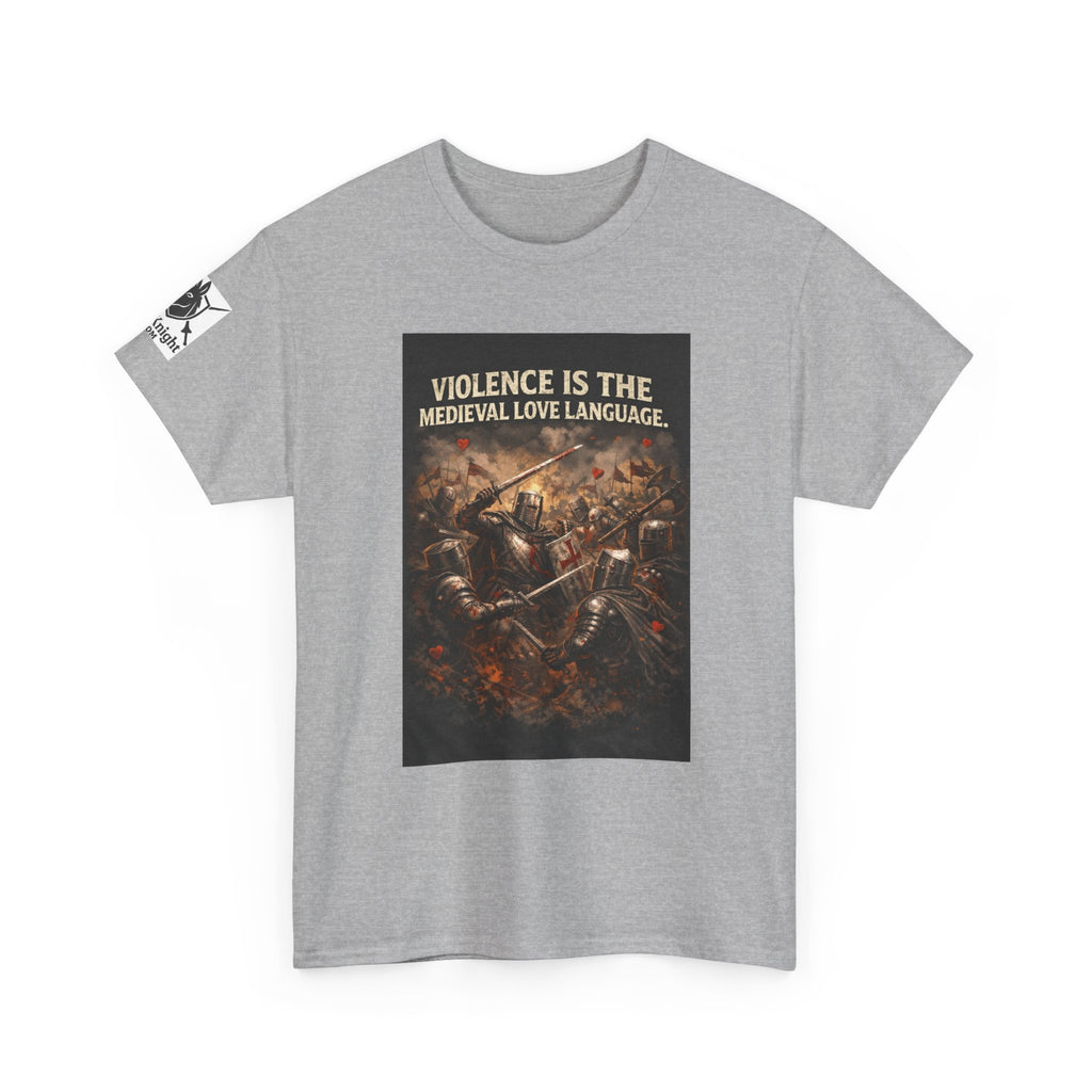 Medieval Battle T‑Shirt — "Violence Is the Medieval Love Language" Graphic Tee