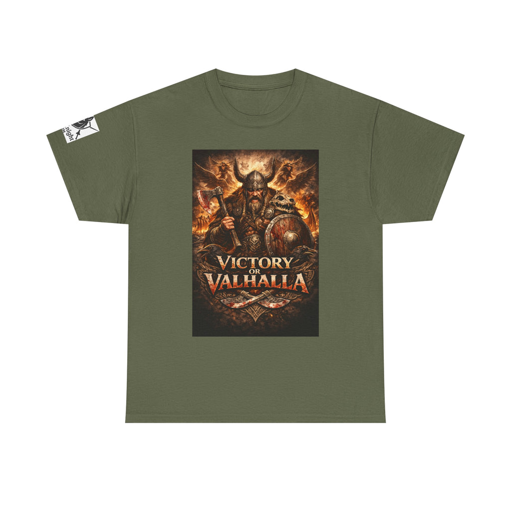 Viking shirt with Odin  -Victory or Valhalla!   Viking tee