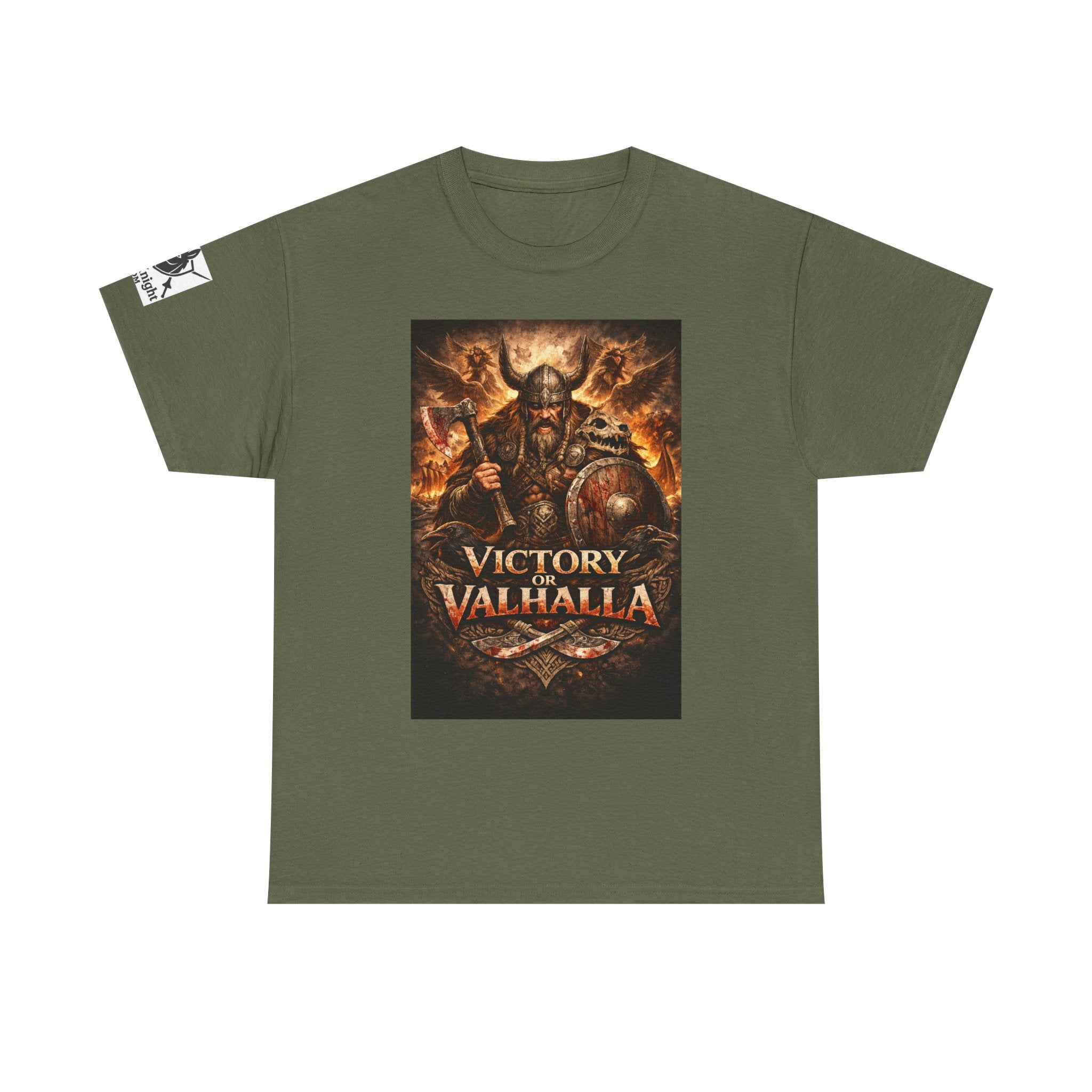 Viking shirt with Odin  -Victory or Valhalla!   Viking tee
