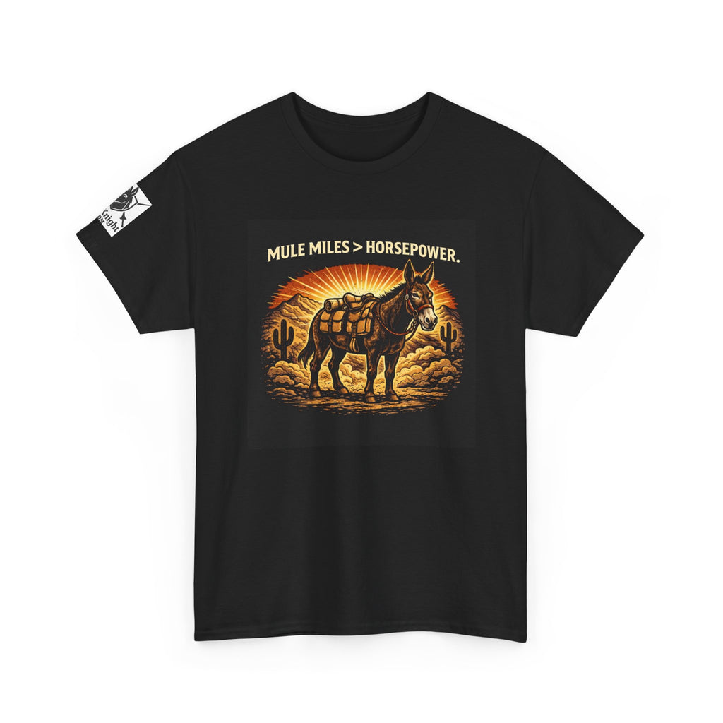 Mule Miles > Horsepower Tee — Vintage Pack Mule Graphic T-Shirt