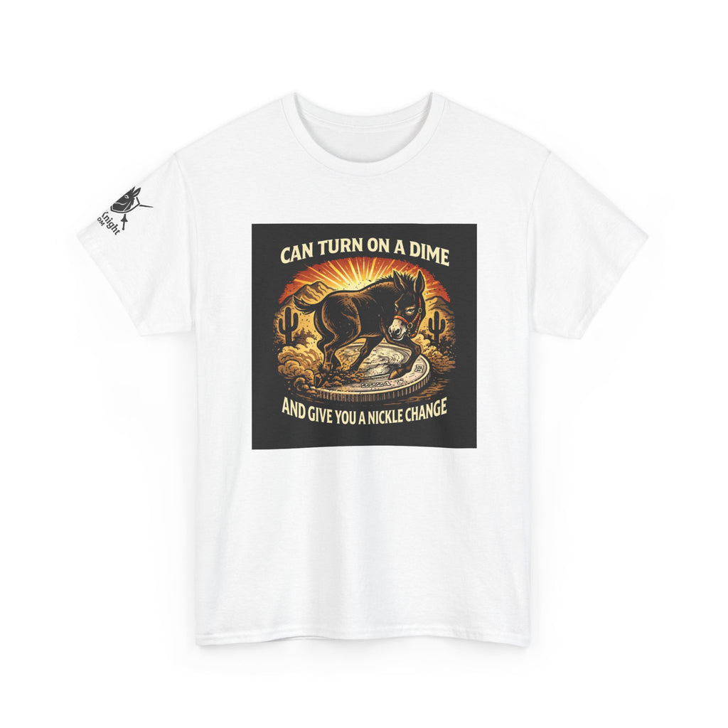 T-Shirt — "Can Turn on a Dime and Give You a Nickel Change" Vintage Skunk Graphic