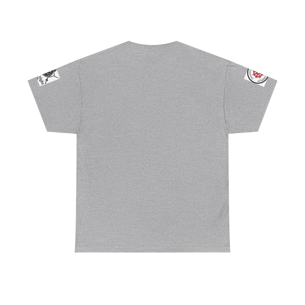 Saint Catherine Jousting Order  Tee — Vintage Stained Glass Saint/Jousting T‑Shirt