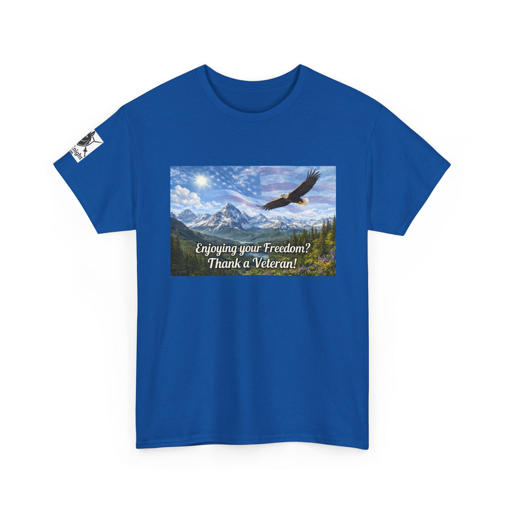 USA Graphic Tee - "Enjoying your freedom?  Thank a Vet!"