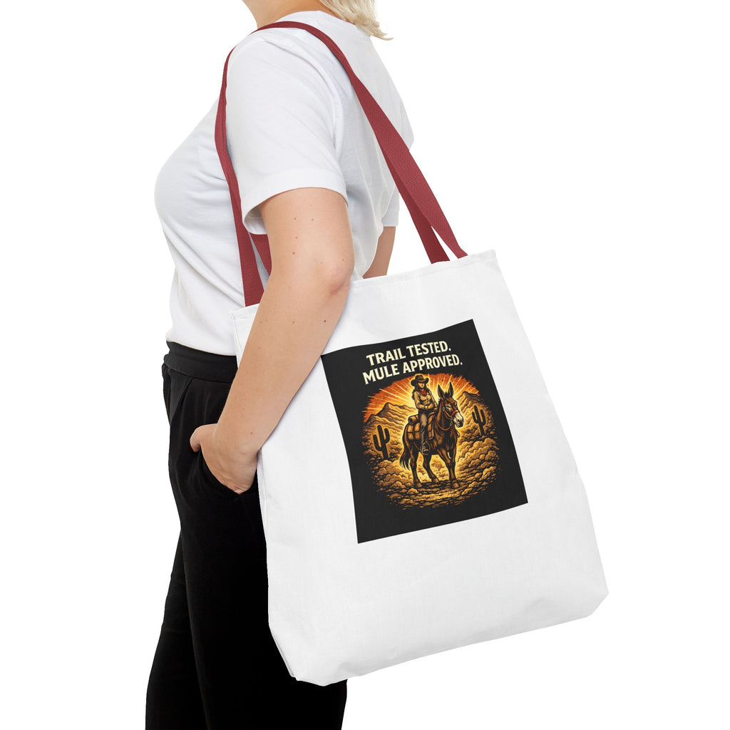 Tote Bag - "Trail Tested, Mule Approved" Western Cowgirl Tote