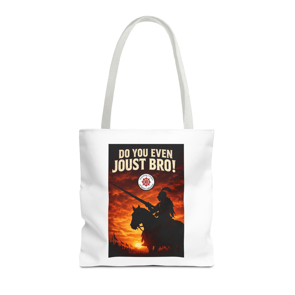 Do You Even Joust Bro! Tote Bag – Medieval Knight Silhouette Sunset Tote for Renaissance Fair Fans