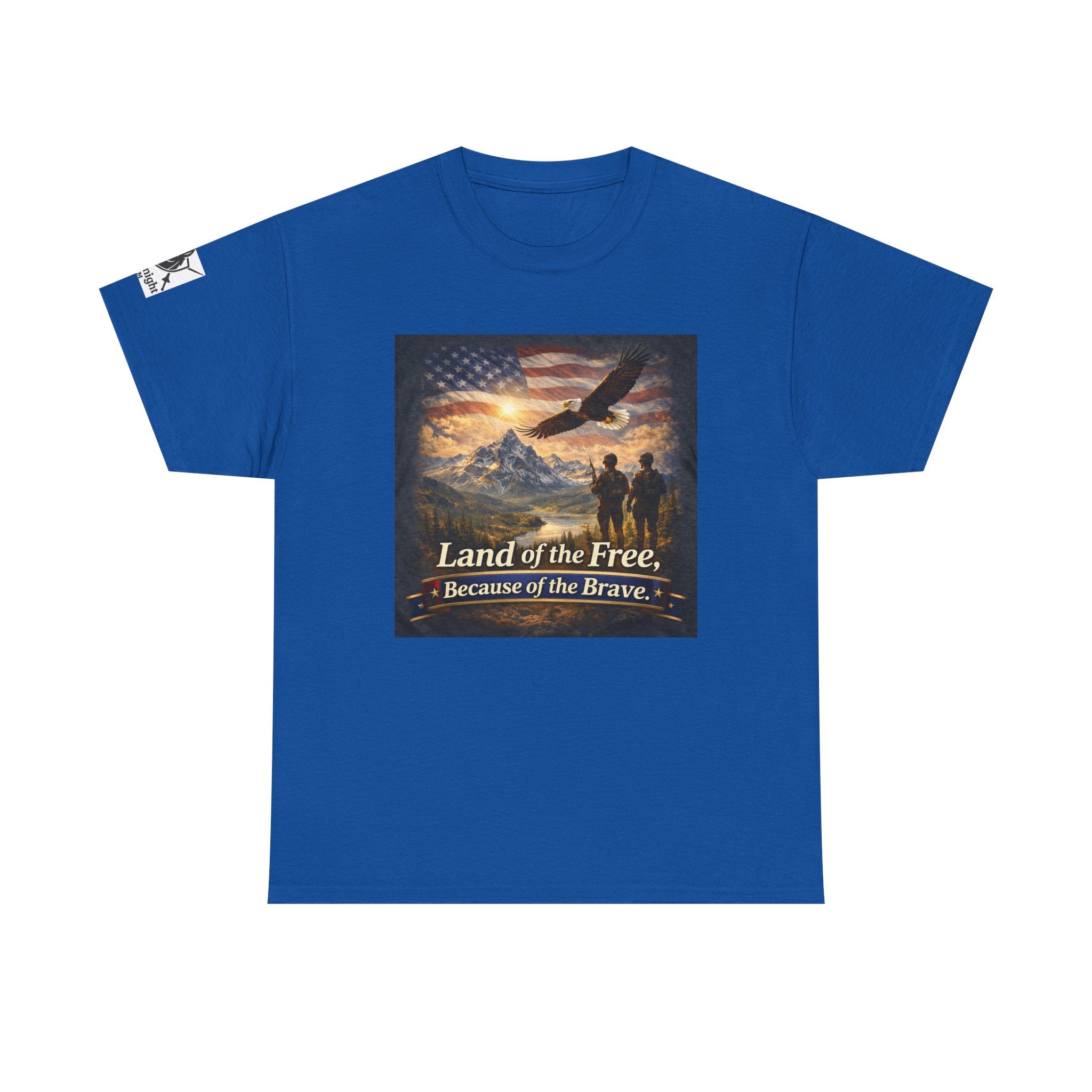 USA Flag Graphic Tee - "Land of the Free -Because of the Brave!"