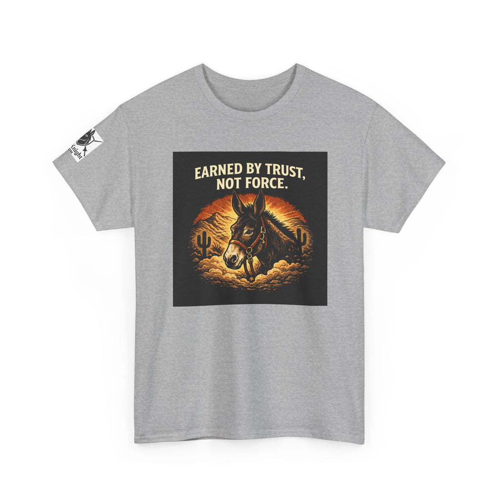 Earned by Trust Not Force Tee — Western Horse Graphic T‑Shirt