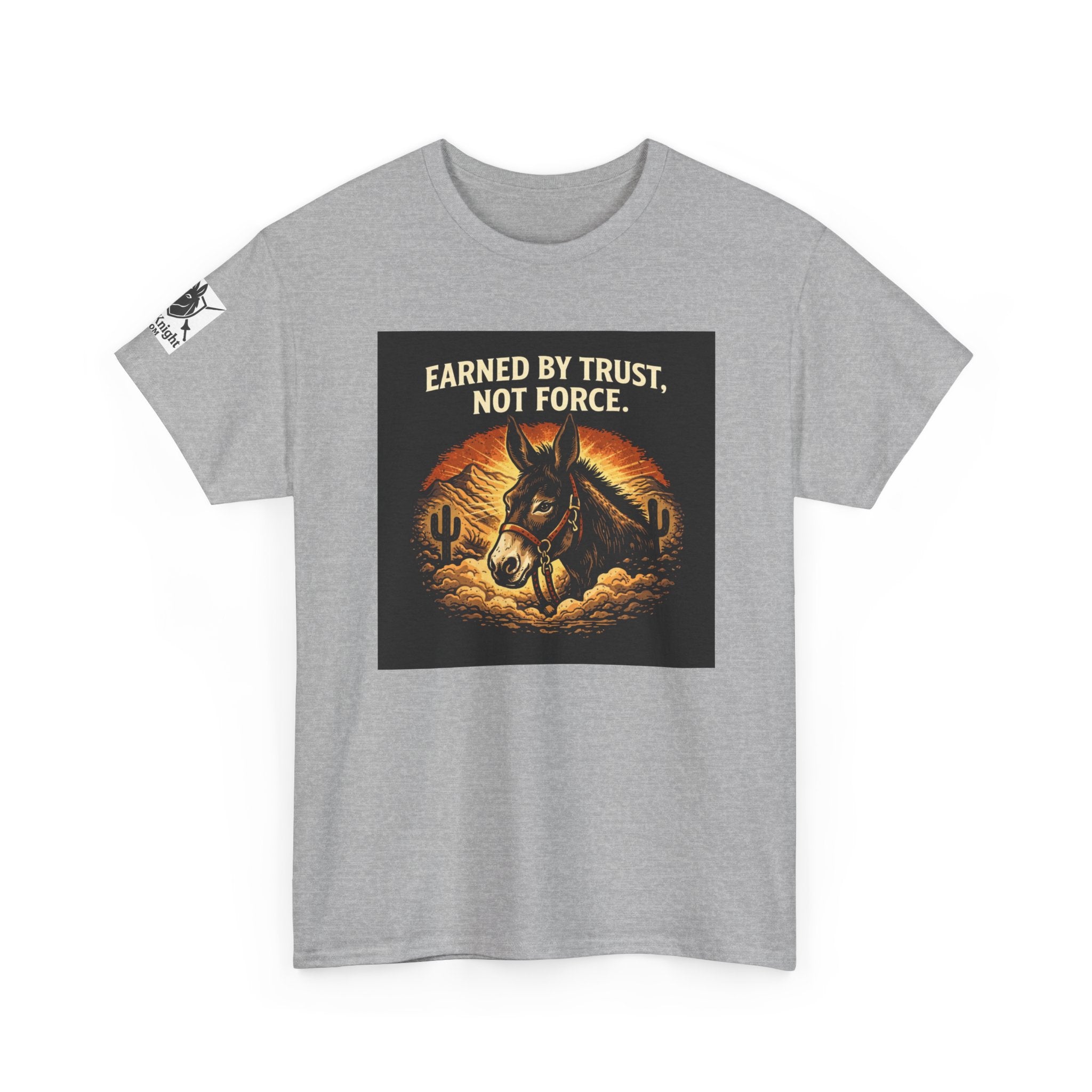 Earned by Trust Not Force Tee — Western Horse Graphic T‑Shirt