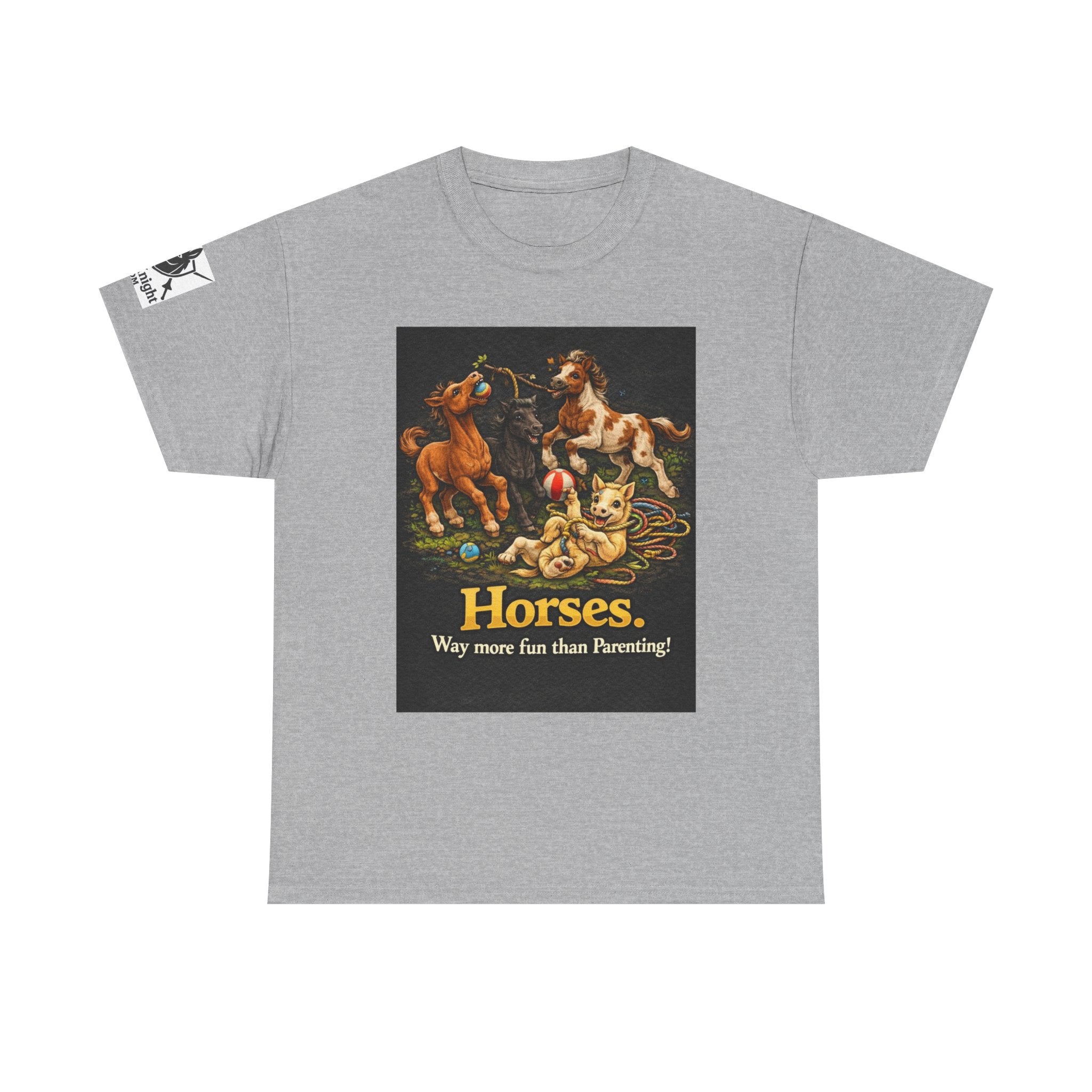 Horse lover shirt.  Horses.  Way more fun than Parenting! Teeshirt funny