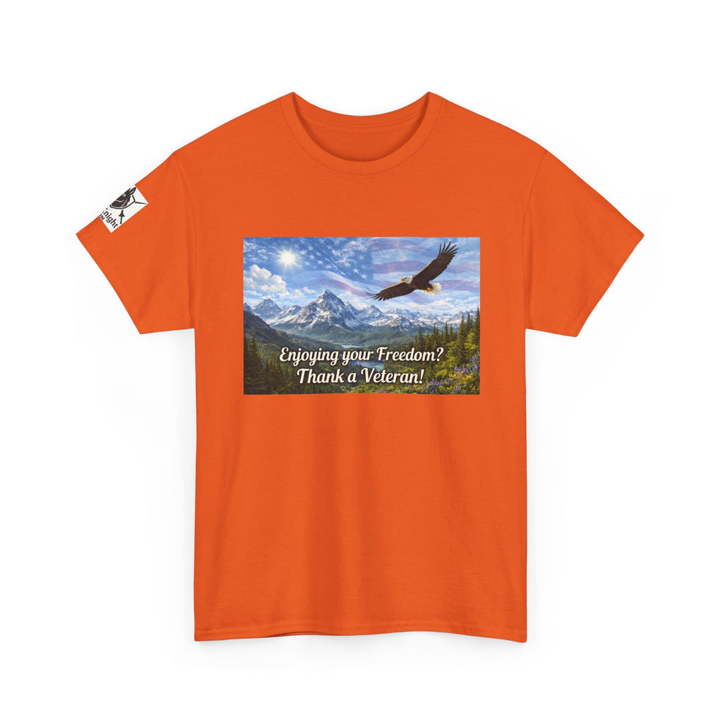USA Graphic Tee - "Enjoying your freedom?  Thank a Vet!"