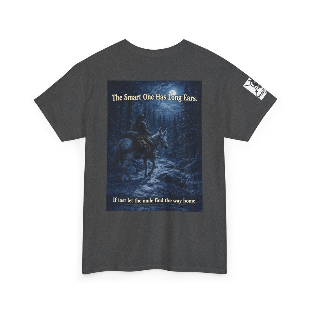 Mule rider T-Shirt — "The Smart One Has Long Ears" Night Rider Graphic Tee