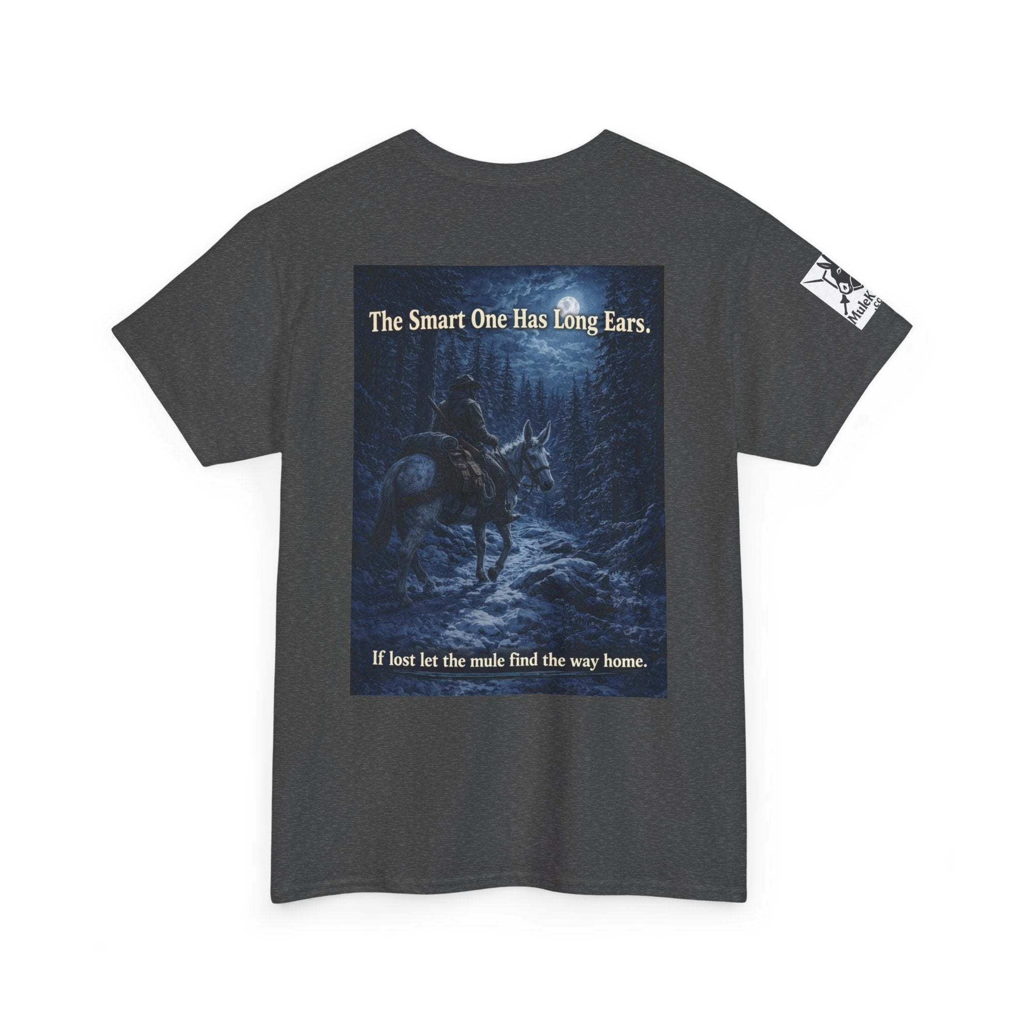 Mule rider T-Shirt — "The Smart One Has Long Ears" Night Rider Graphic Tee