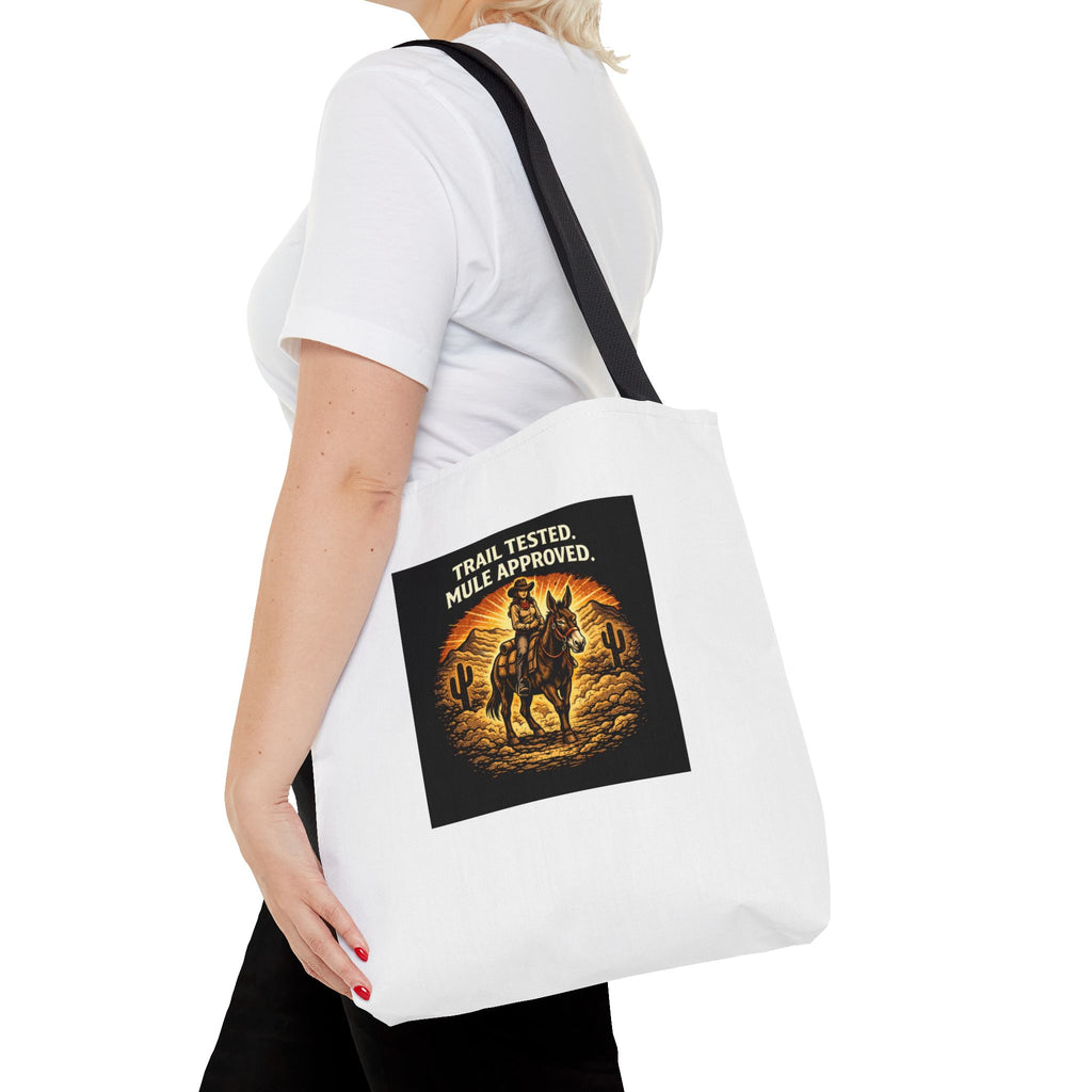 Tote Bag - "Trail Tested, Mule Approved" Western Cowgirl Tote