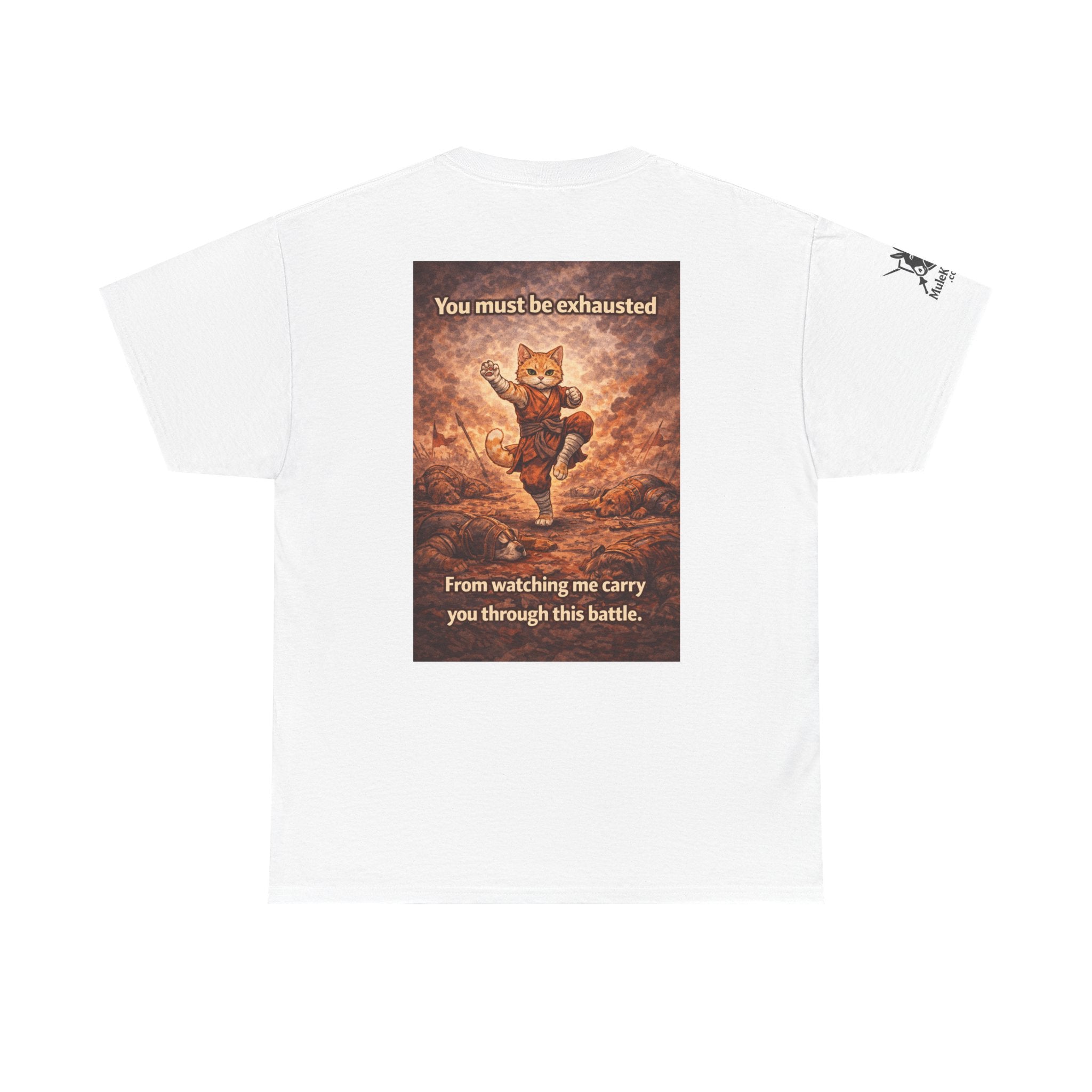 Gaming Tee— Kitty Monk "You must be exhausted from watching me carry you through this battle!" Funny tee