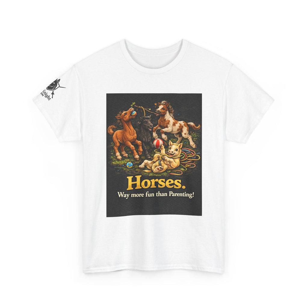 Horse lover shirt.  Horses.  Way more fun than Parenting! Teeshirt funny