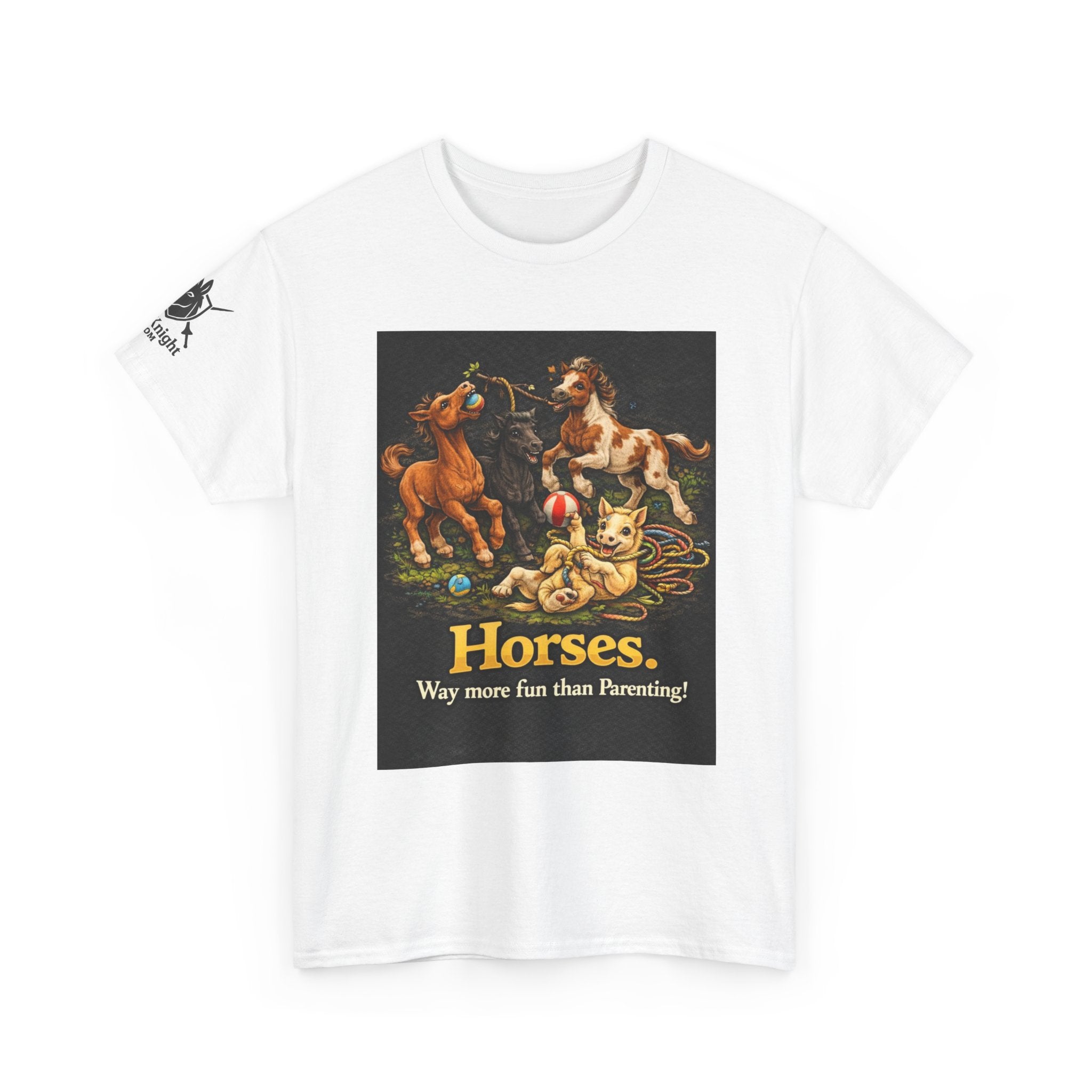 Horse lover shirt.  Horses.  Way more fun than Parenting! Teeshirt funny
