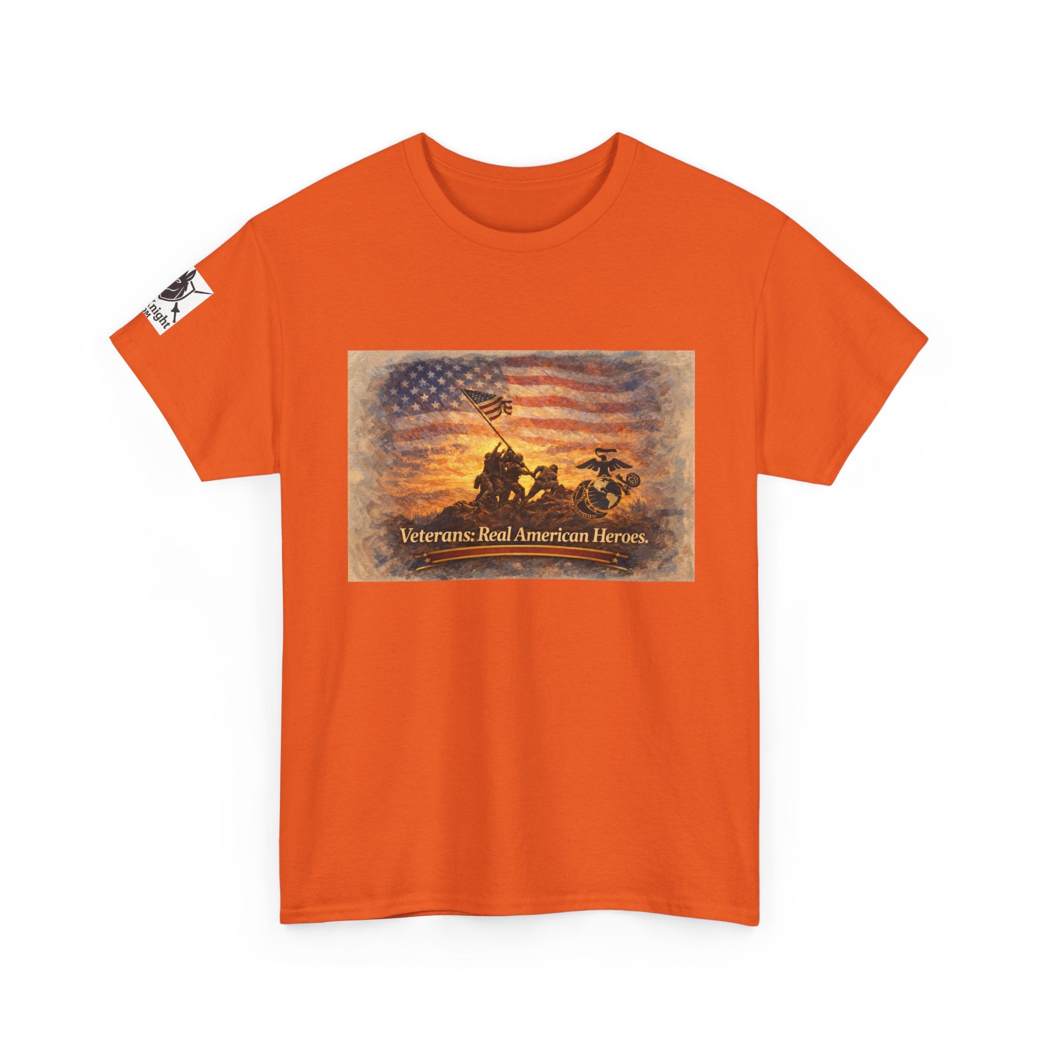 USA Flag Graphic Tee - "Veterans - Real American Heroes!"