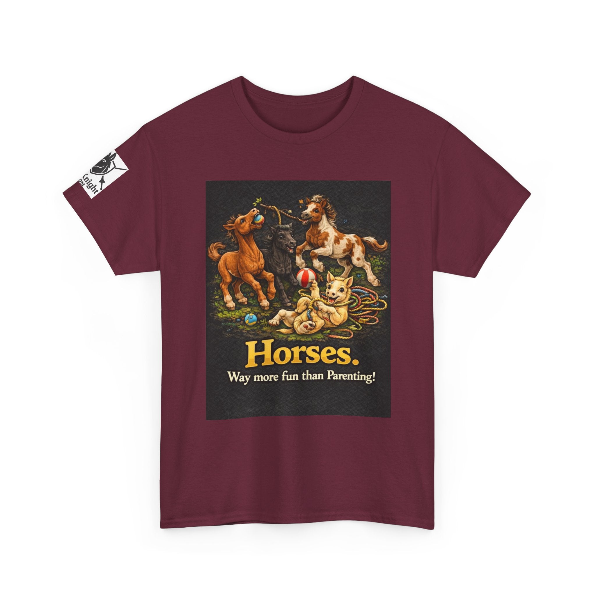 Horse lover shirt.  Horses.  Way more fun than Parenting! Teeshirt funny