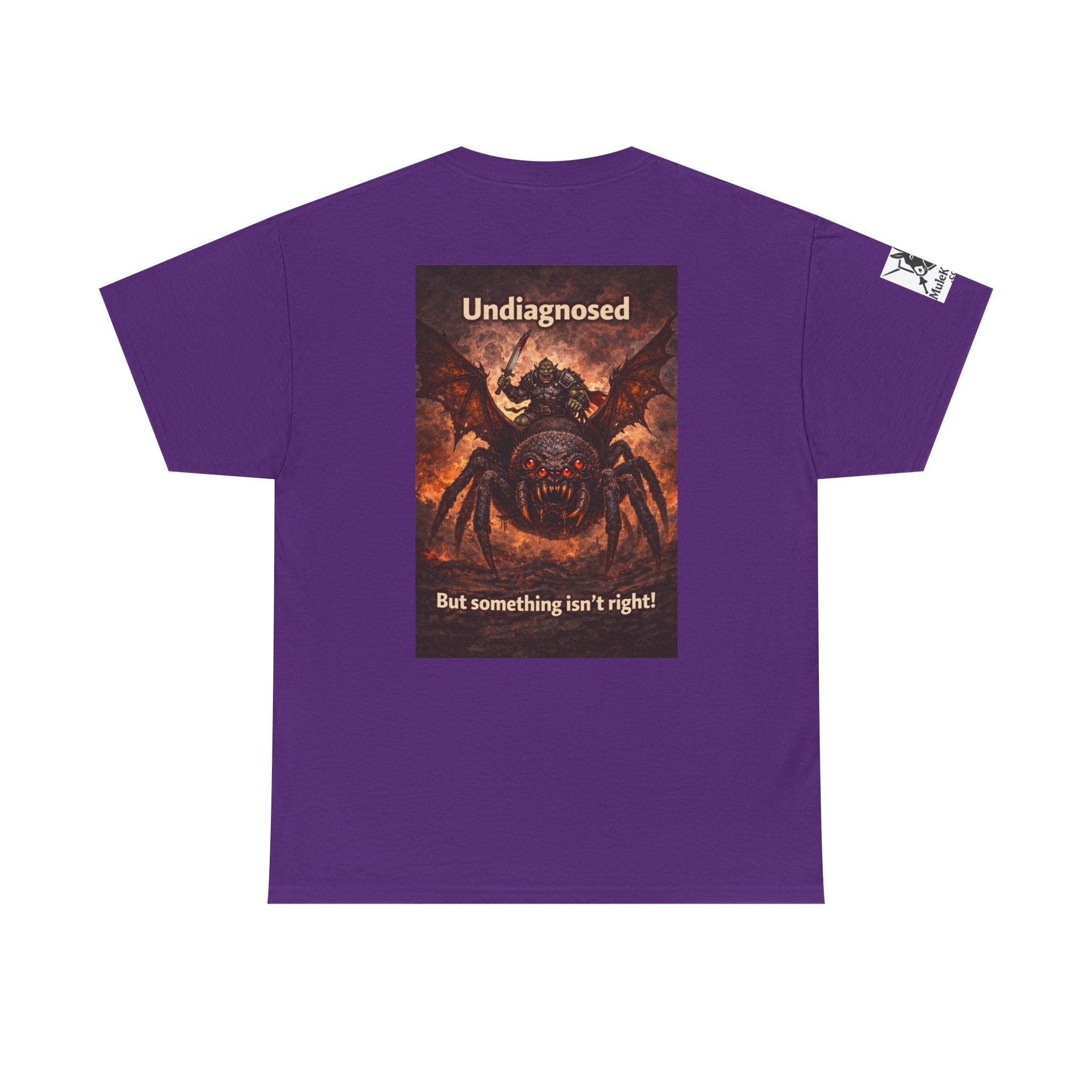 Gaming Tee— “Undiagnosed. But something isn't right!"  Orc riding a flying spider mount funny tee