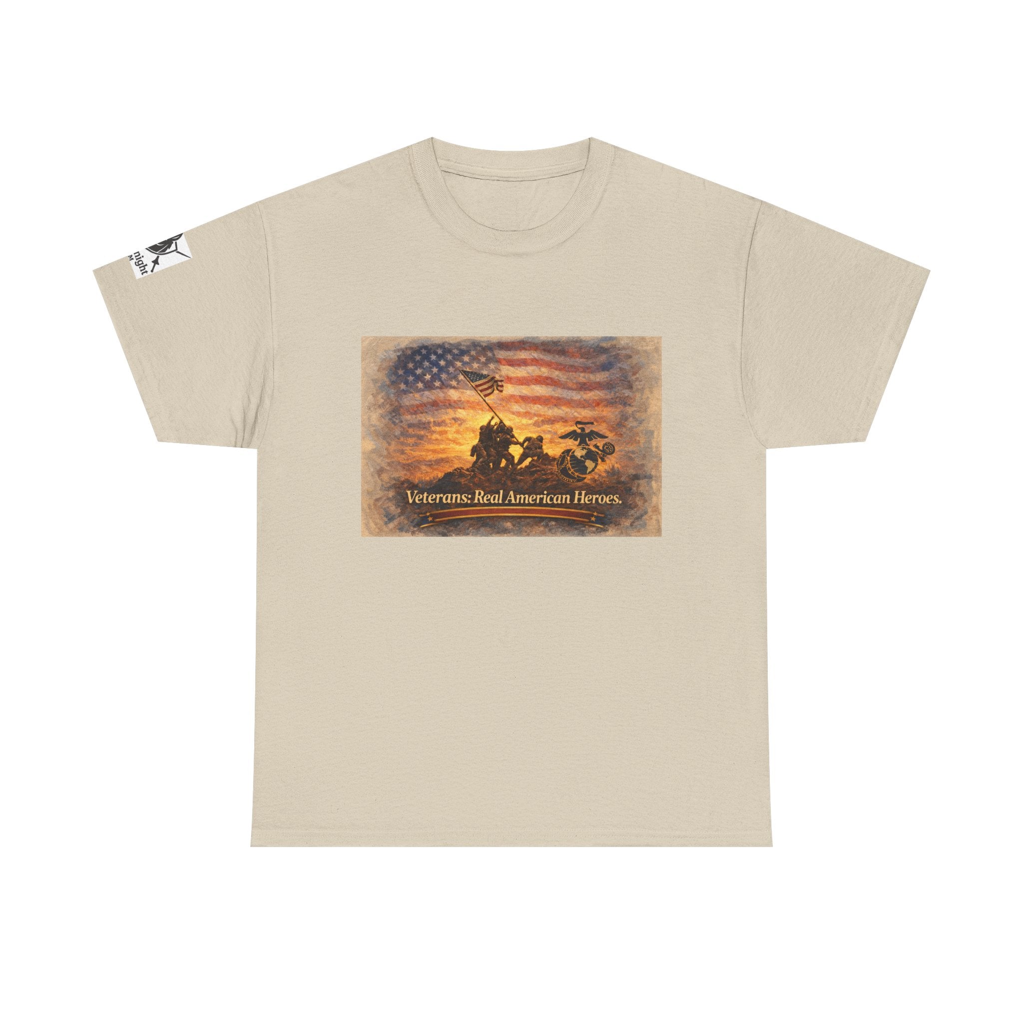 USA Flag Graphic Tee - "Veterans - Real American Heroes!"