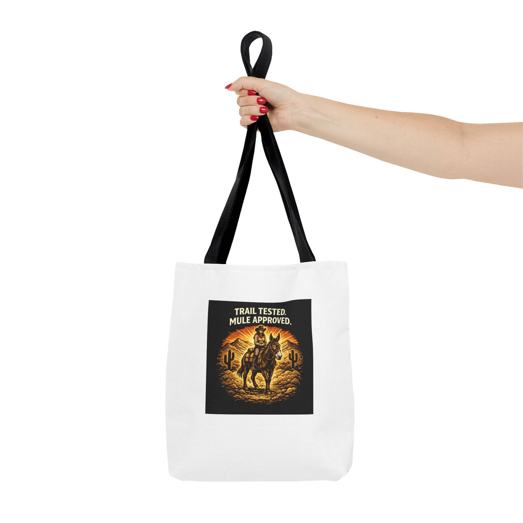 Tote Bag - "Trail Tested, Mule Approved" Western Cowgirl Tote