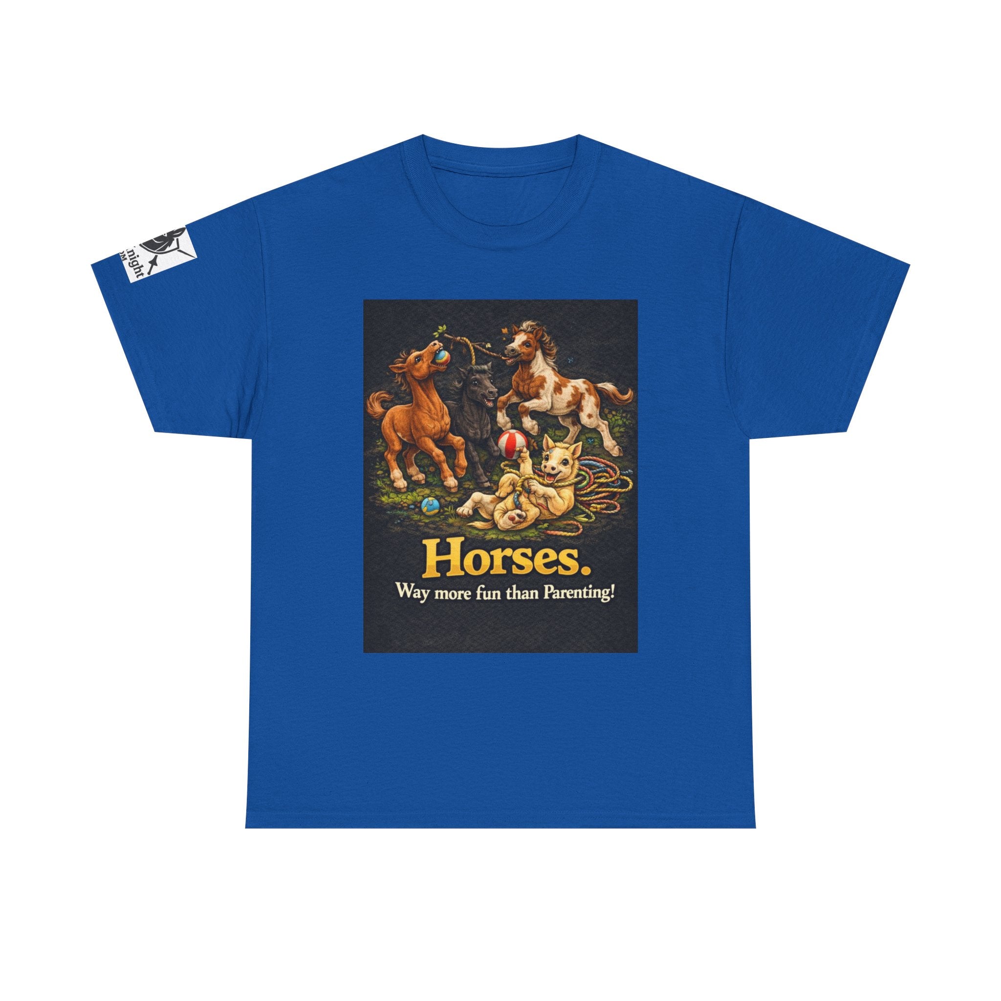 Horse lover shirt.  Horses.  Way more fun than Parenting! Teeshirt funny