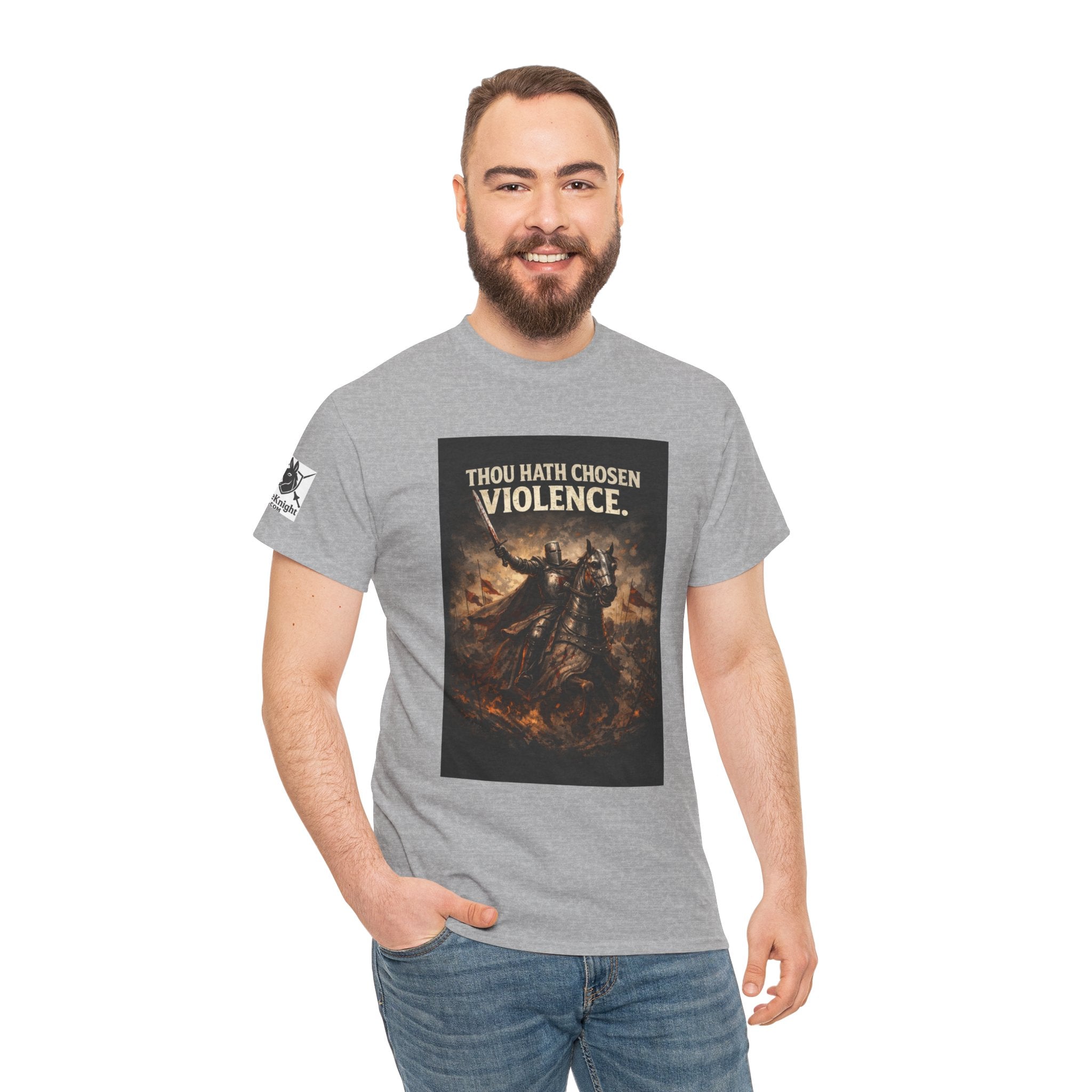 Thou Hath Chosen Violence T-Shirt — Dark Fantasy Warrior Graphic Tee