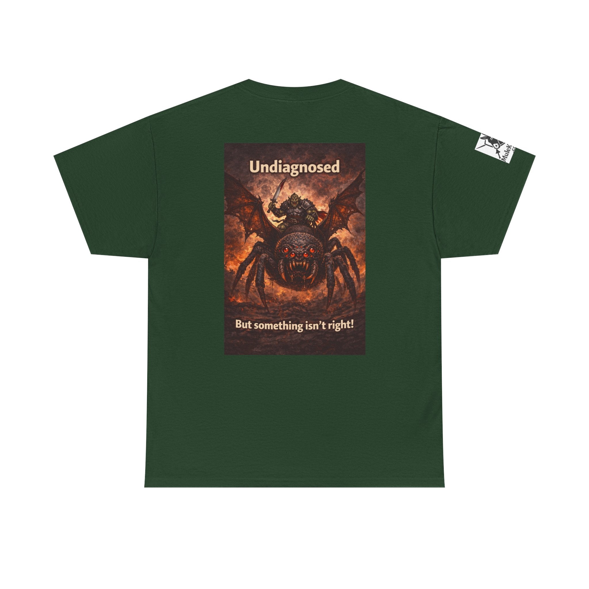 Gaming Tee— “Undiagnosed. But something isn't right!"  Orc riding a flying spider mount funny tee