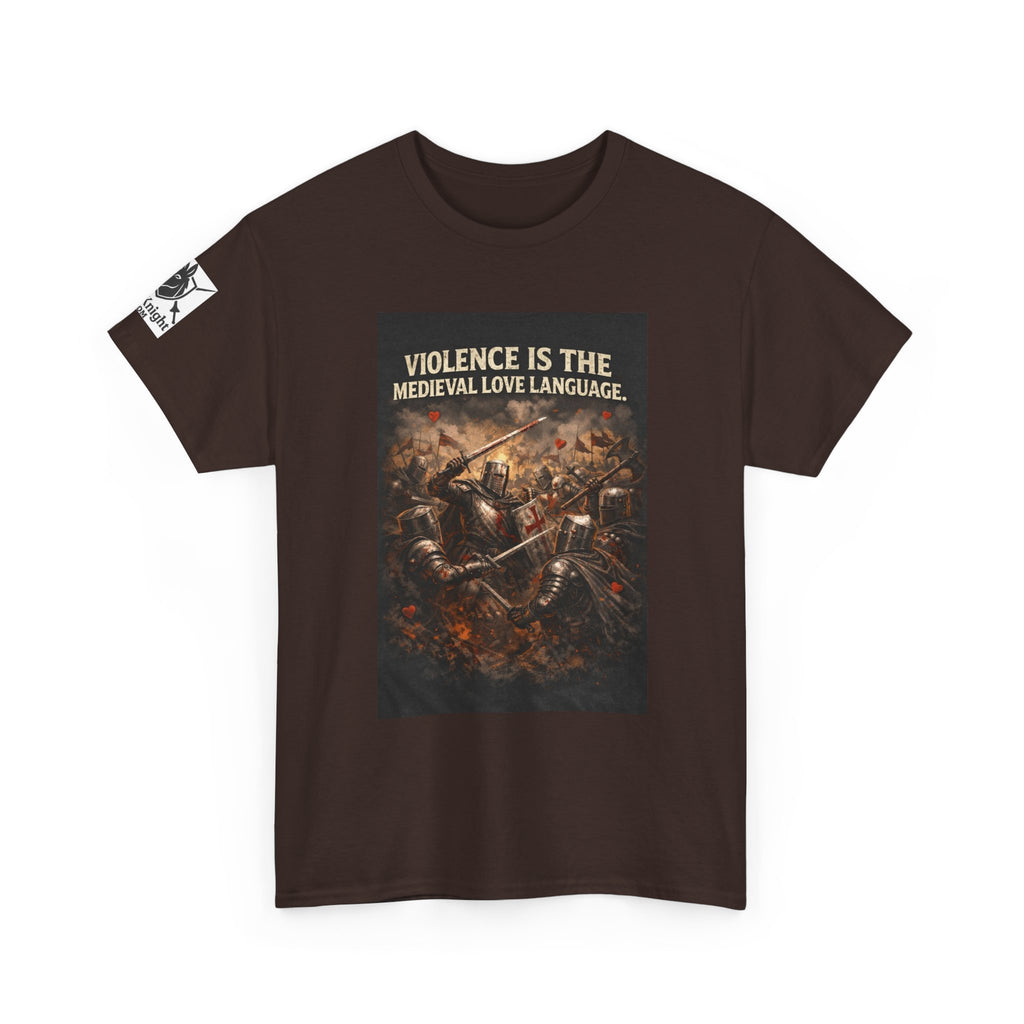 Medieval Battle T‑Shirt — "Violence Is the Medieval Love Language" Graphic Tee