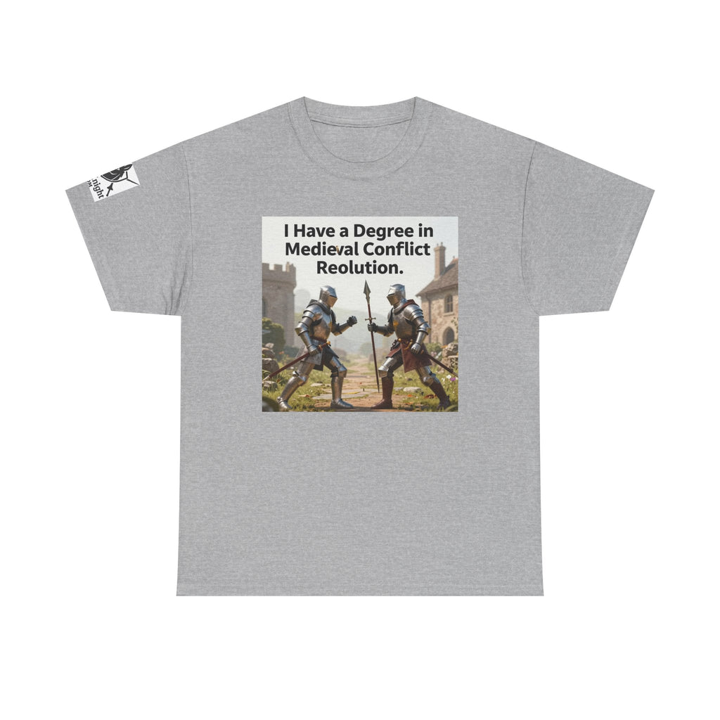 Medieval Conflict Resolution T-Shirt — Funny Knight Diploma Tee