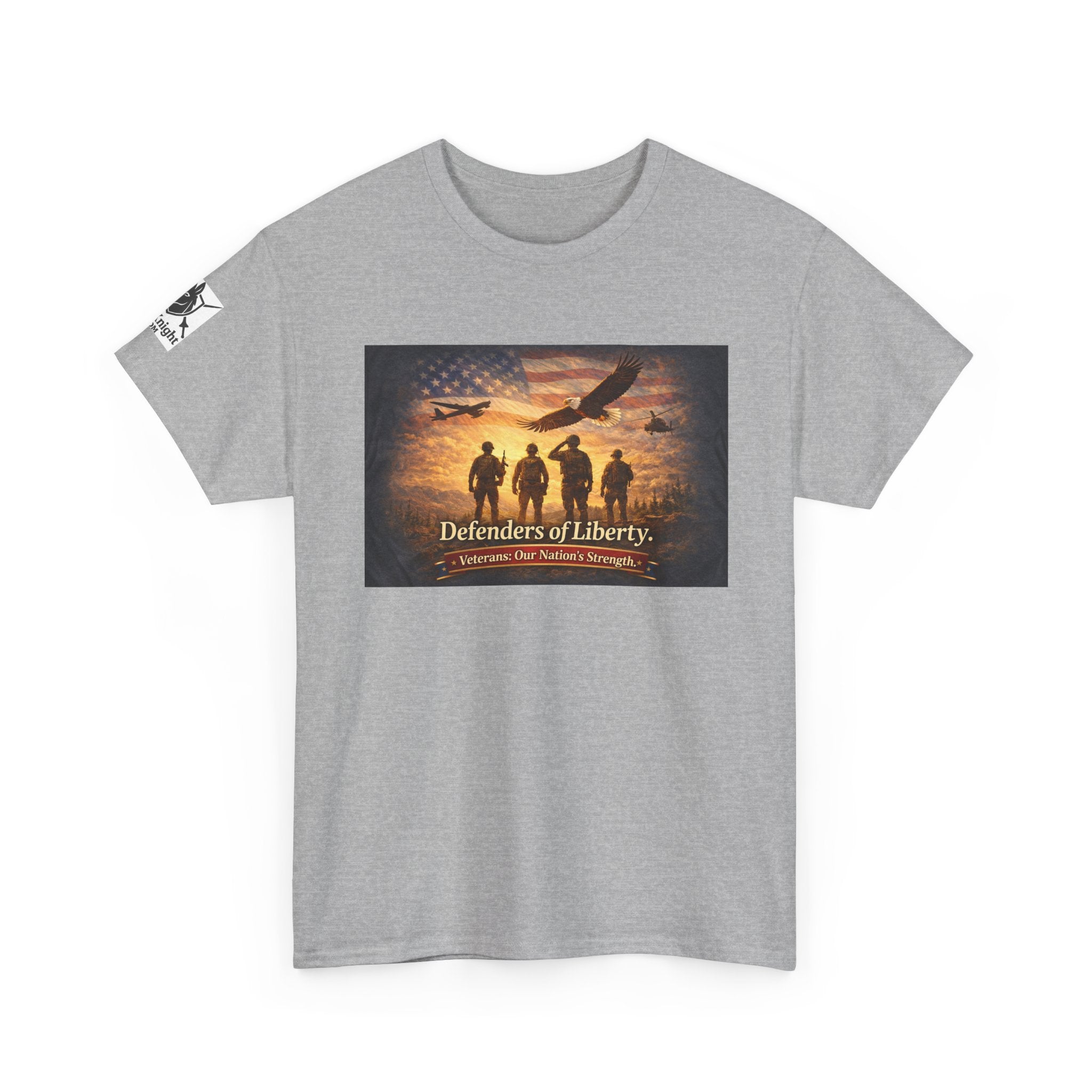 USA Flag Graphic Tee - "Defenders of Liberty -Veterans our nations strength!"