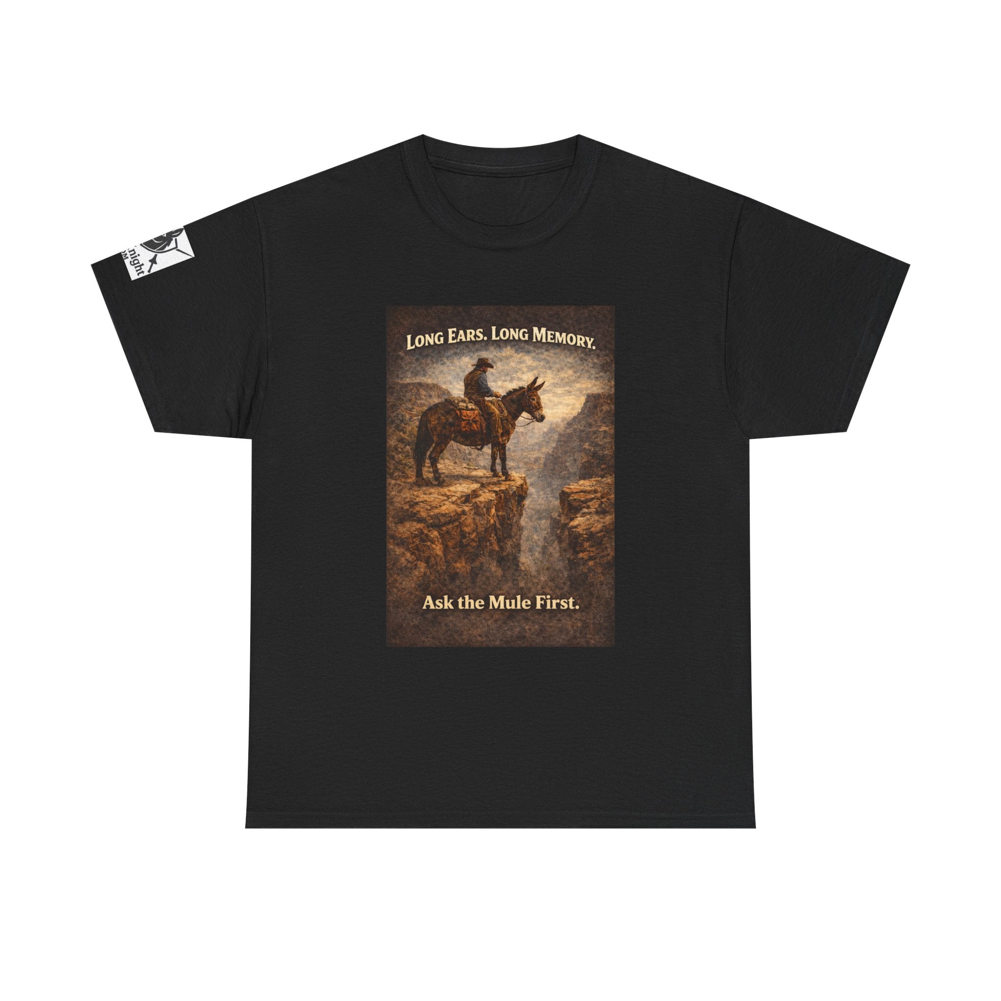 Long Ears, Long Memory Tee — "Ask the Mule First" Western Graphic T-Shirt